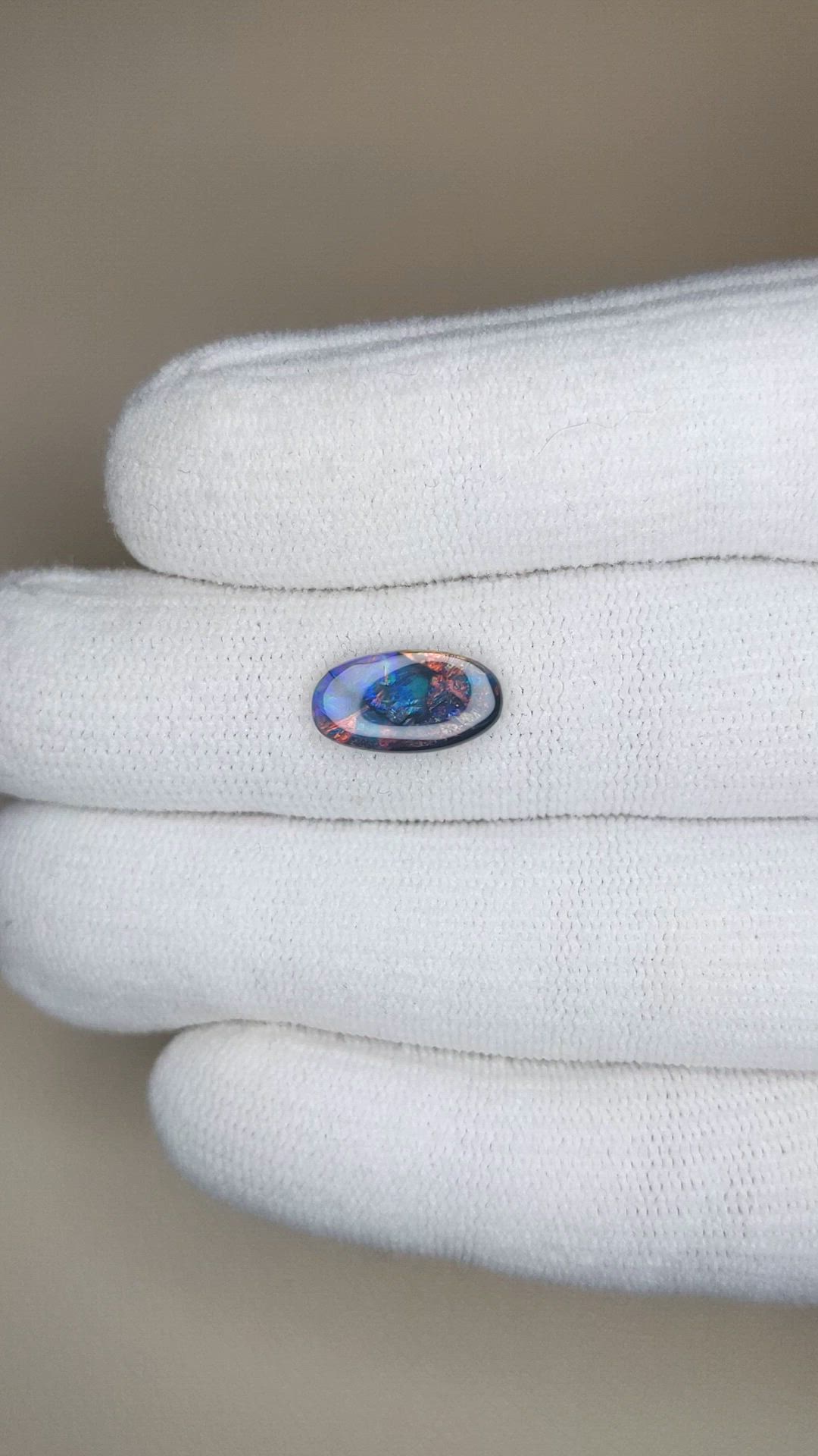 1.24 Ct. Multi Color Cabochon Black Opal (Dark Opal) from Australia Size Video