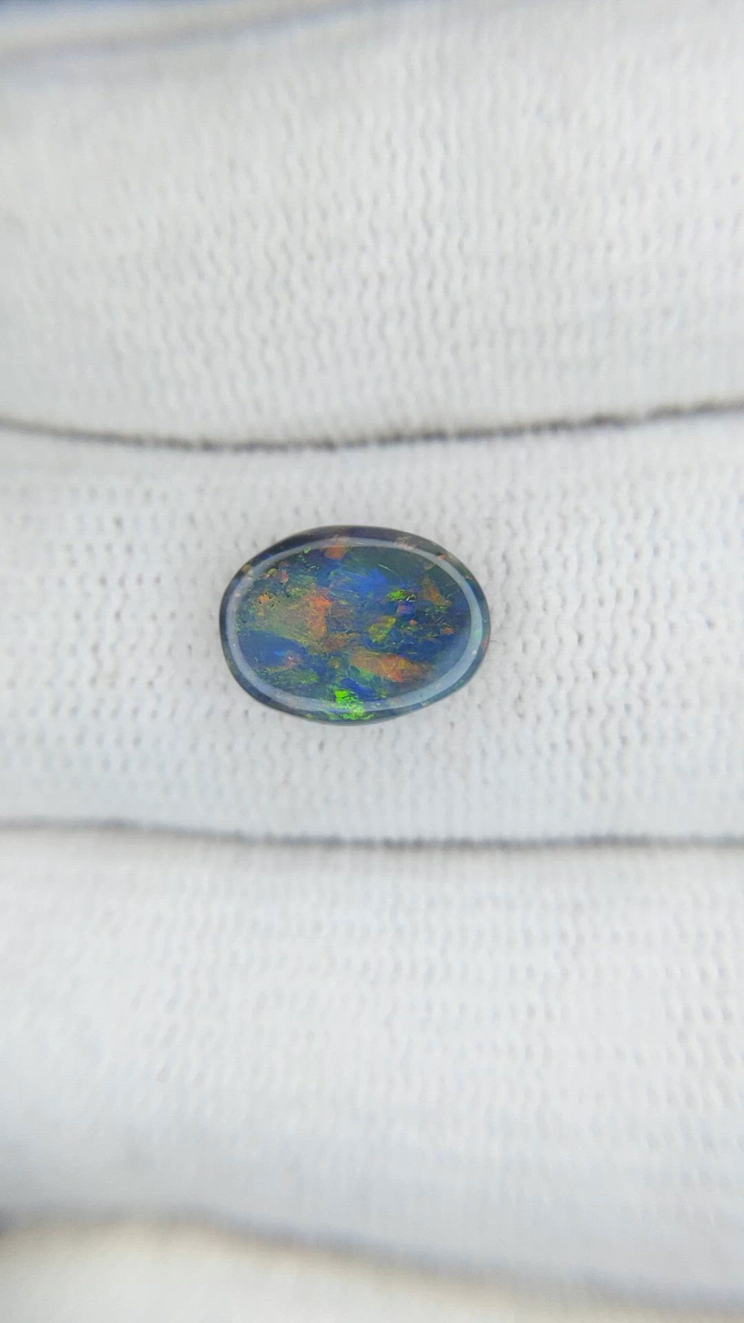 1.09 Ct. Multi Color Cabochon Black Opal (Dark Opal) from Australia Size Video