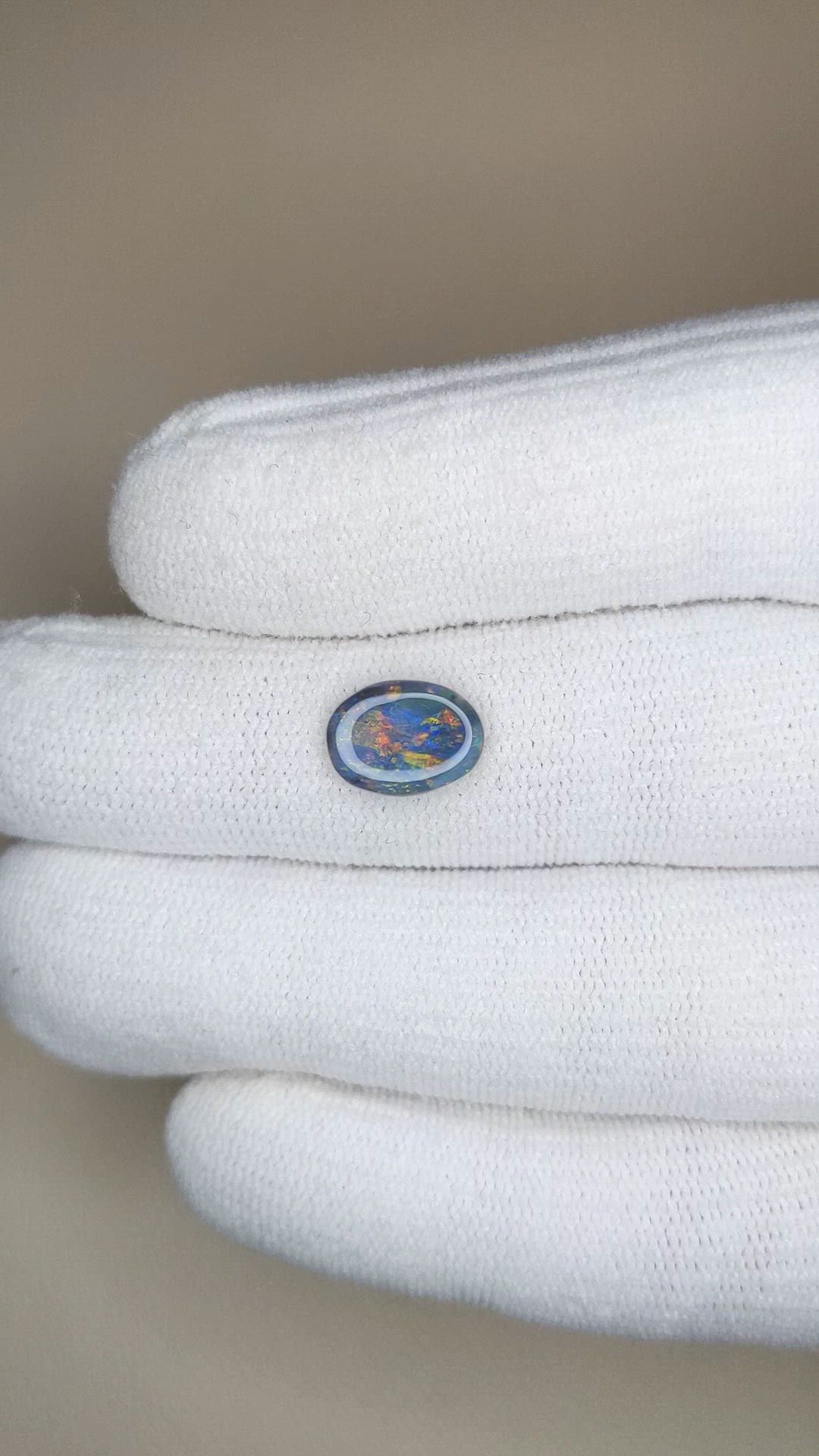 1.09 Ct. Multi Color Cabochon Black Opal (Dark Opal) from Australia Size Video