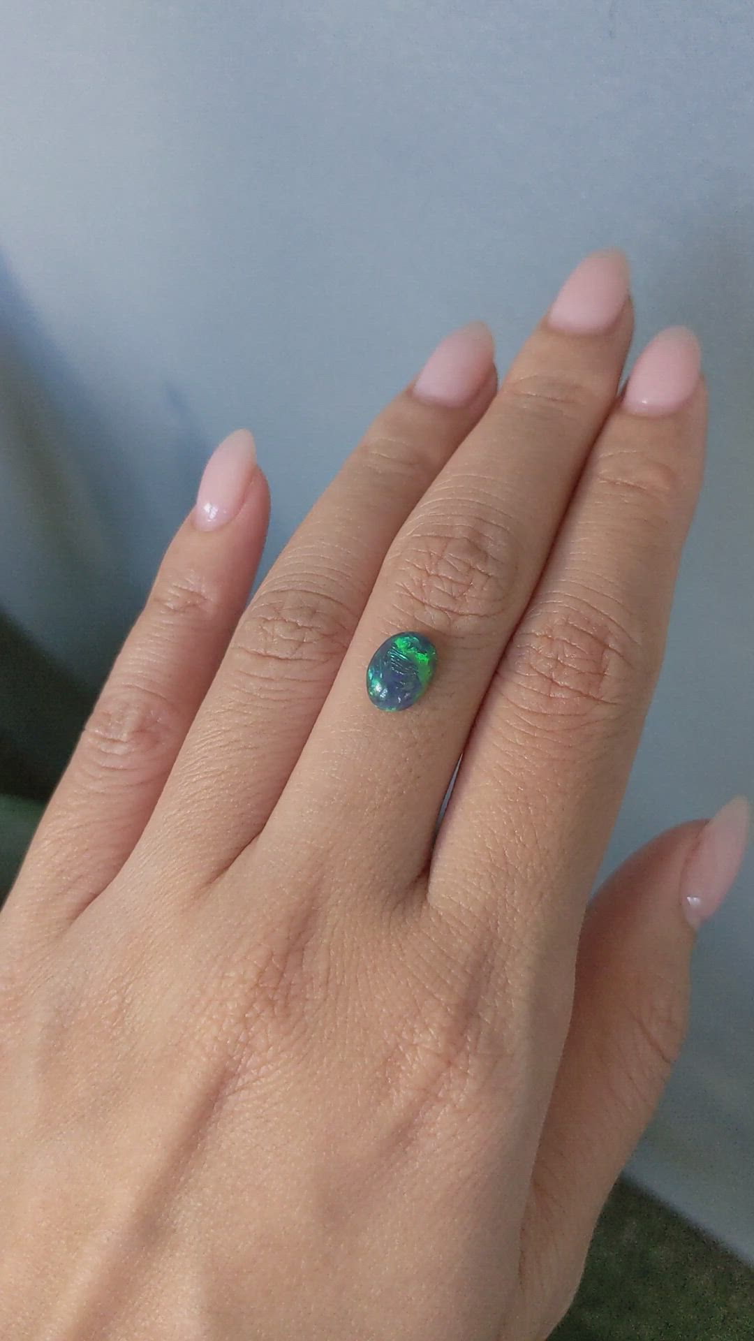 1.31 Ct. Multi Color Cabochon Black Opal (Dark Opal) from Australia Size Video