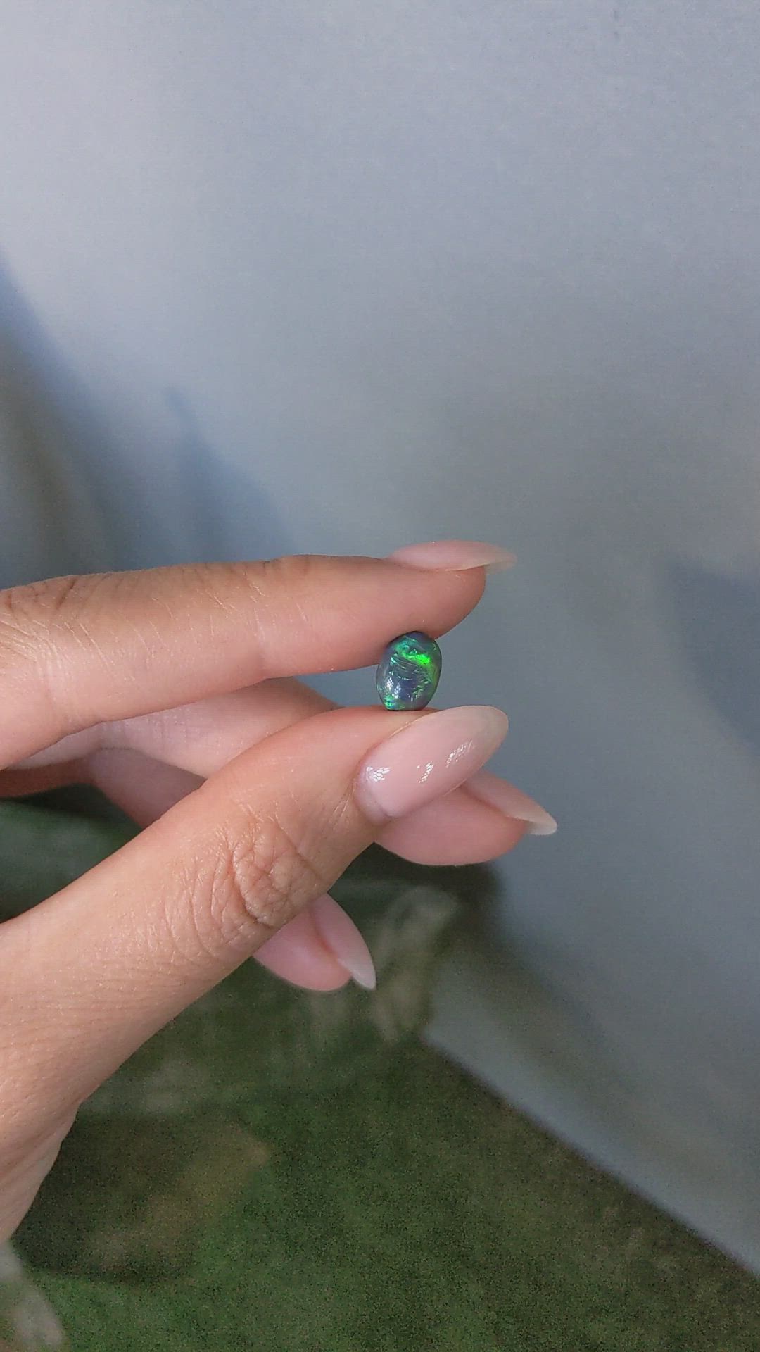 1.31 Ct. Multi Color Cabochon Black Opal (Dark Opal) from Australia Size Video