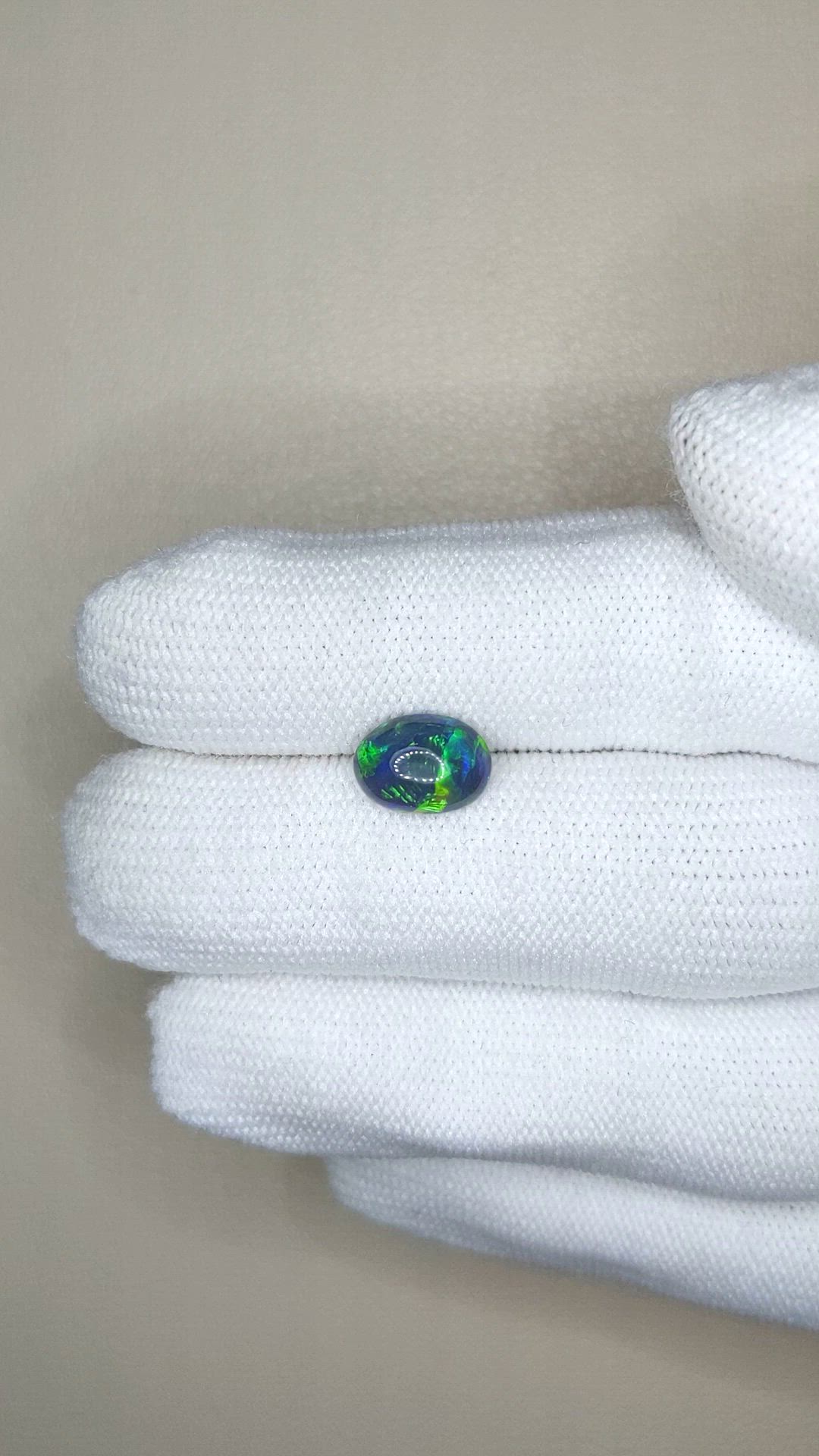 1.31 Ct. Multi Color Cabochon Black Opal (Dark Opal) from Australia Size Video