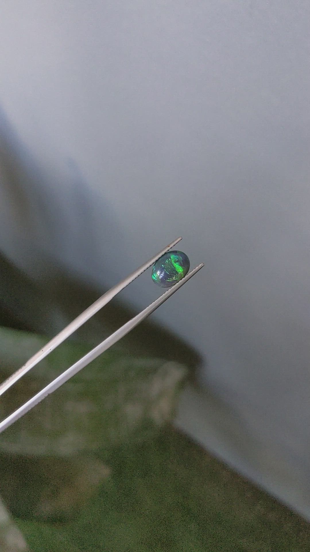 1.31 Ct. Multi Color Cabochon Black Opal (Dark Opal) from Australia Size Video