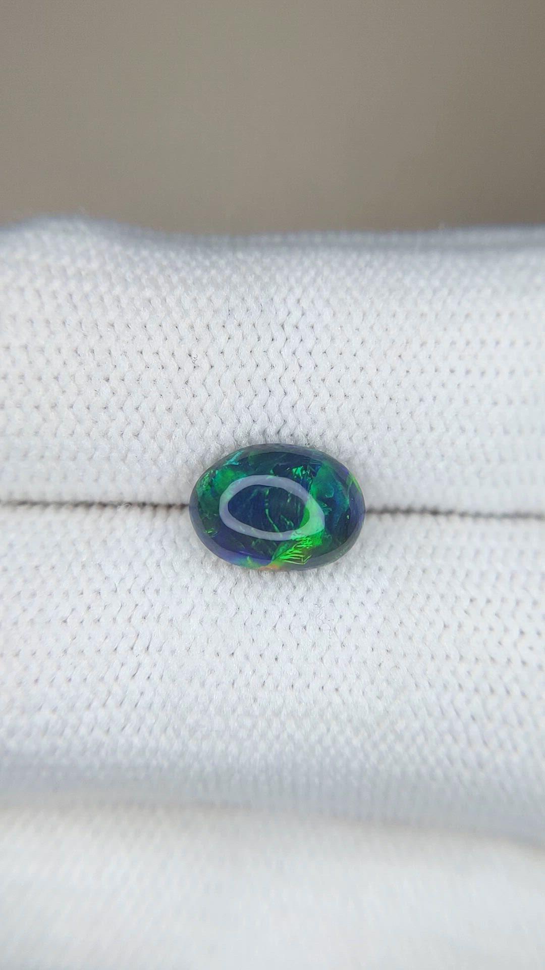 1.31 Ct. Multi Color Cabochon Black Opal (Dark Opal) from Australia Size Video