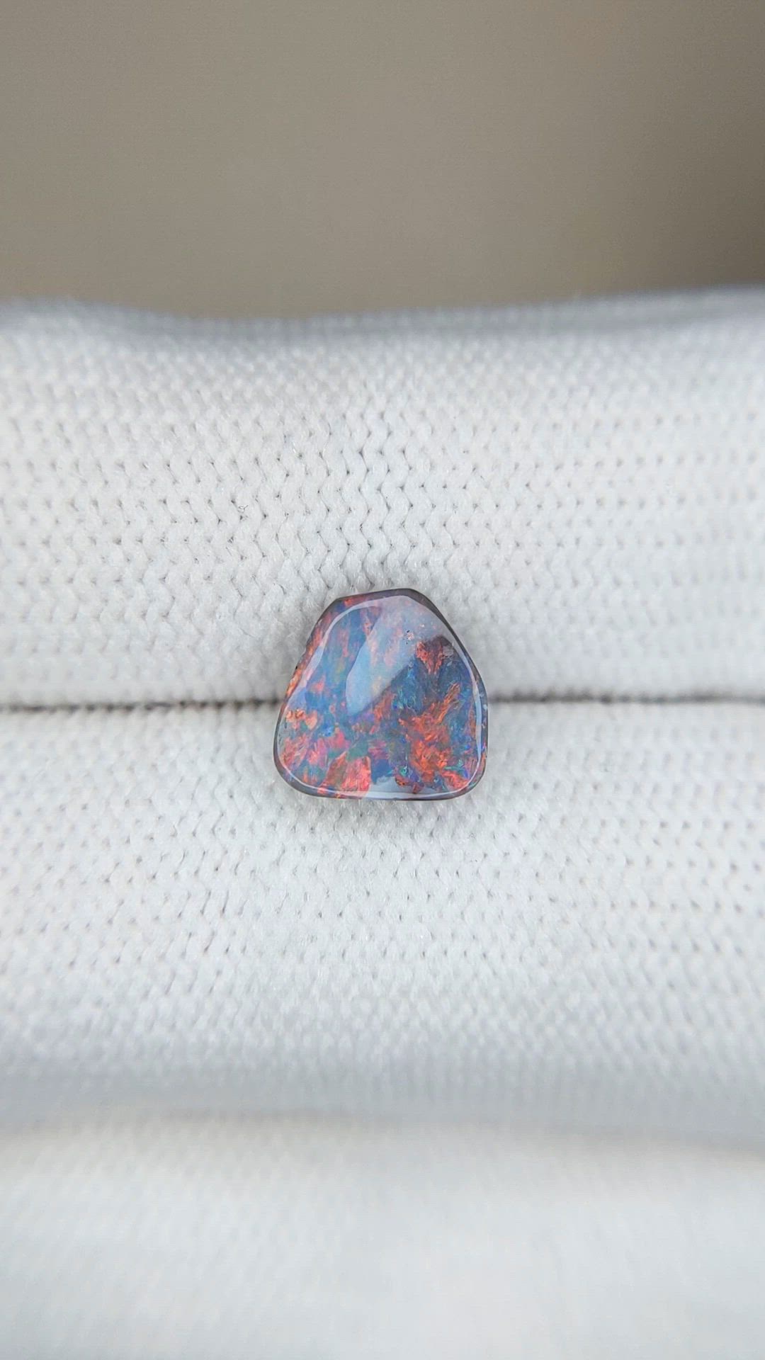 1.63 Ct. Multi Color Cabochon Black Opal (Dark Opal) from Australia Size Video