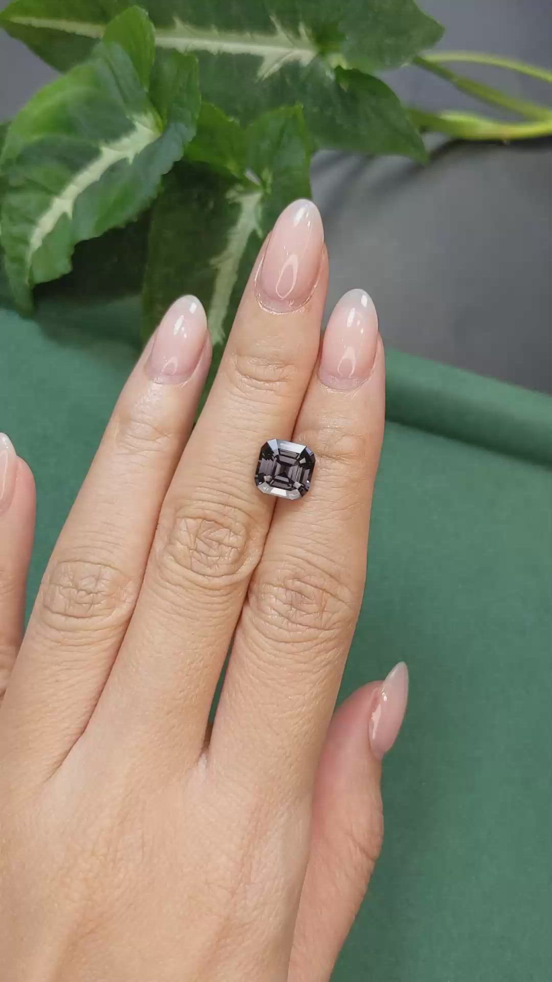 3.81 Ct. Greyish Violet Spinel from Burma (Myanmar) Size Video