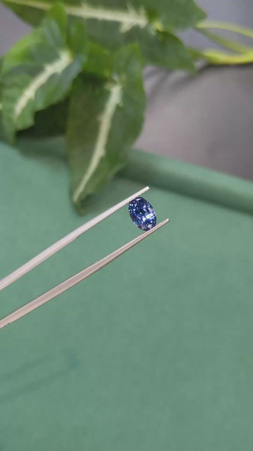 1.29 Ct. Violetish Blue Tanzanite from Tanzania Size Video