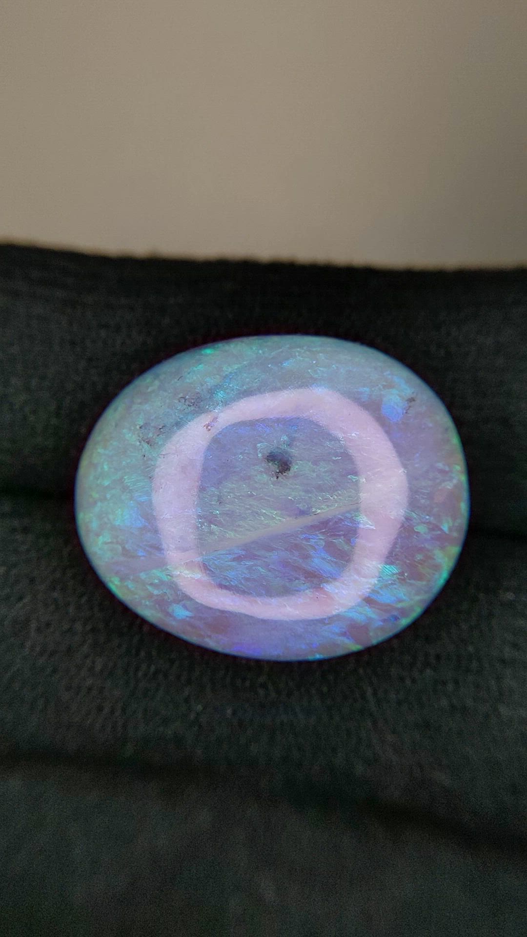 19.05 Ct. Multi Color Cabochon Black Opal (Dark Opal) from Australia Size Video
