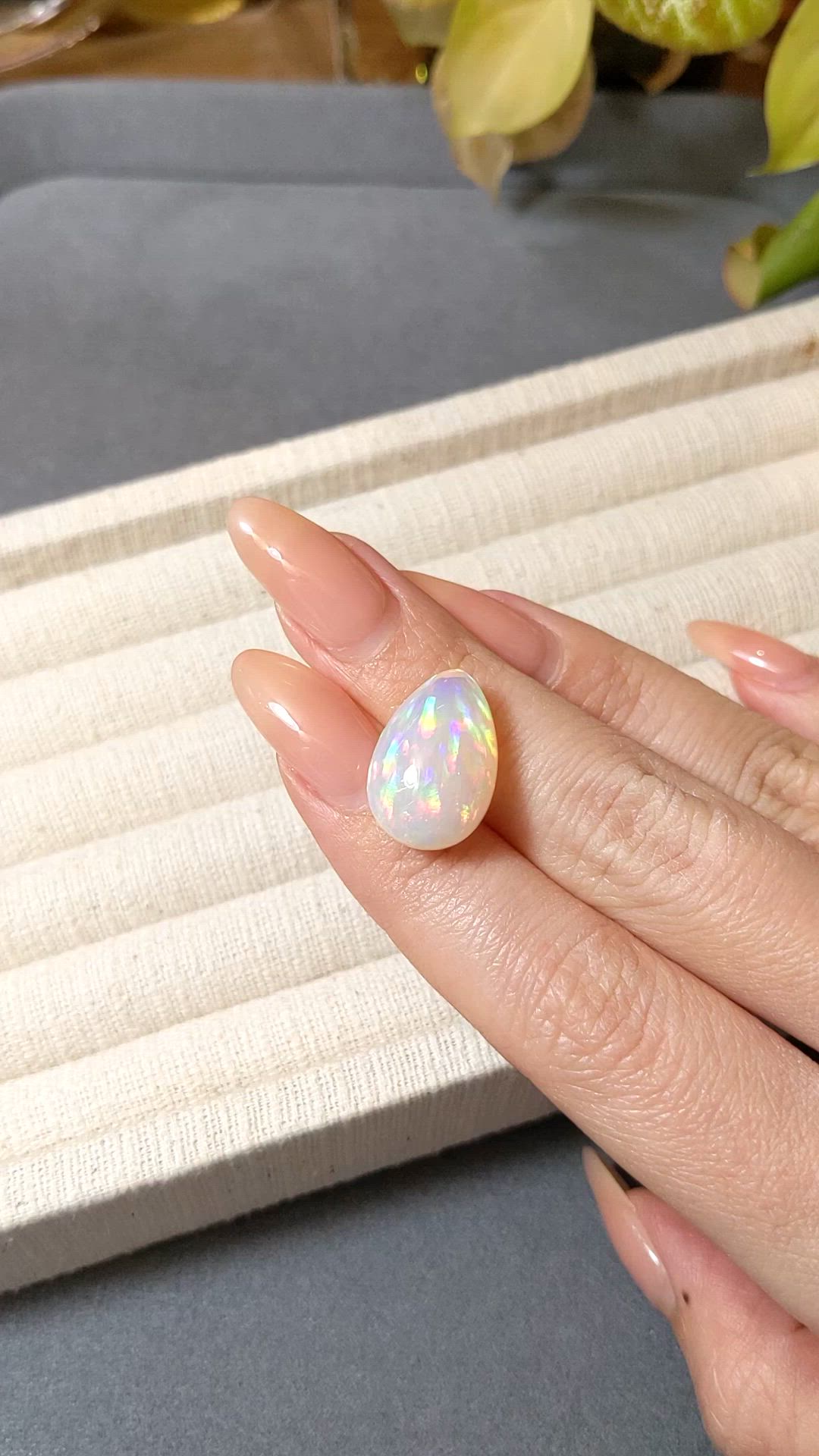 11.33 Ct. Multi Color Cabochon White Opal (Light Opal) from Australia Size Video