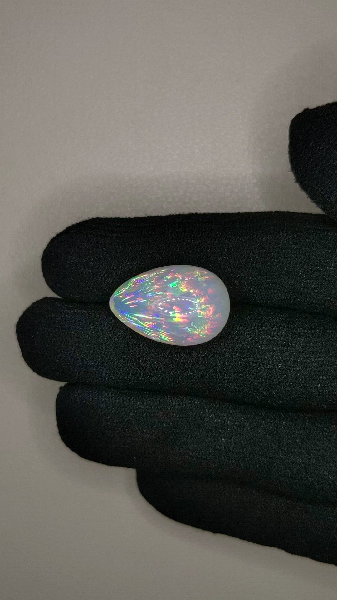 11.33 Ct. Multi Color Cabochon White Opal (Light Opal) from Australia Size Video