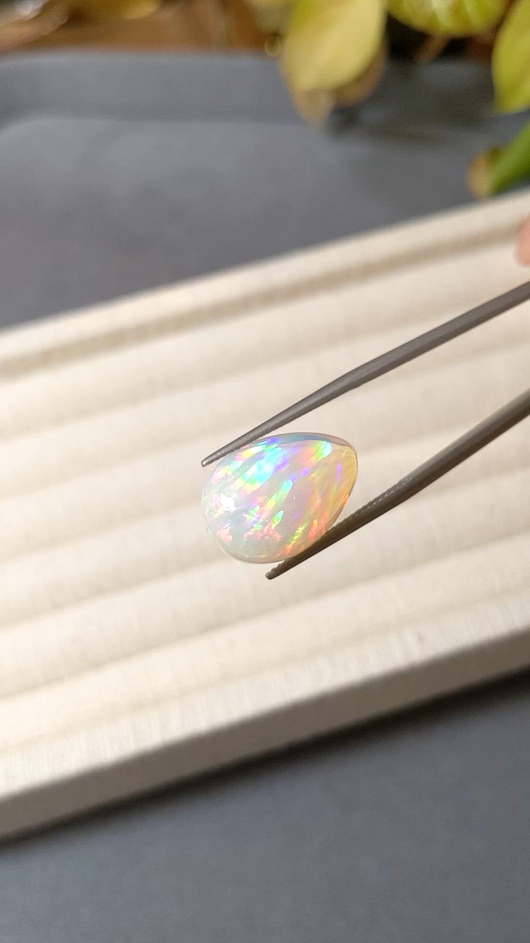 11.33 Ct. Multi Color Cabochon White Opal (Light Opal) from Australia Size Video