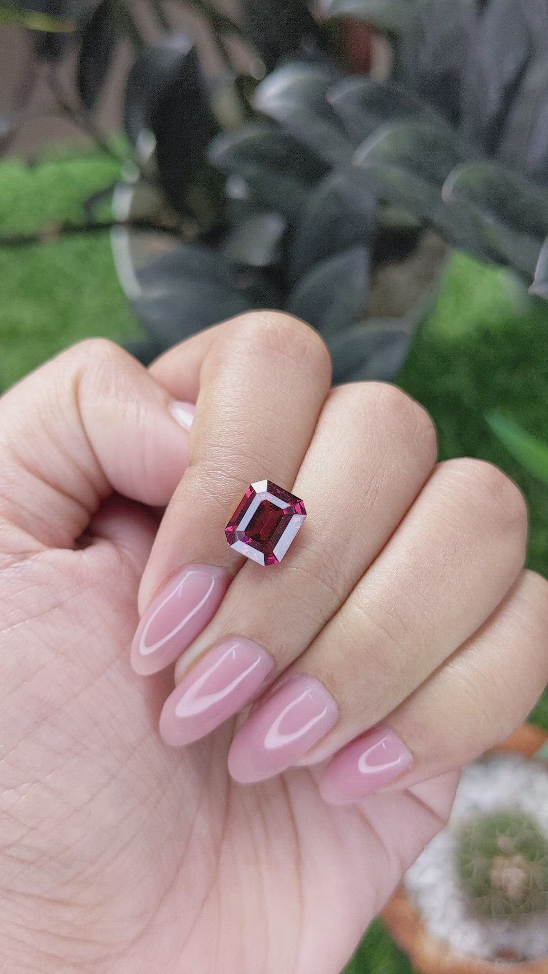 3.42 Ct. Reddish Pink Garnet from Tanzania Size Video