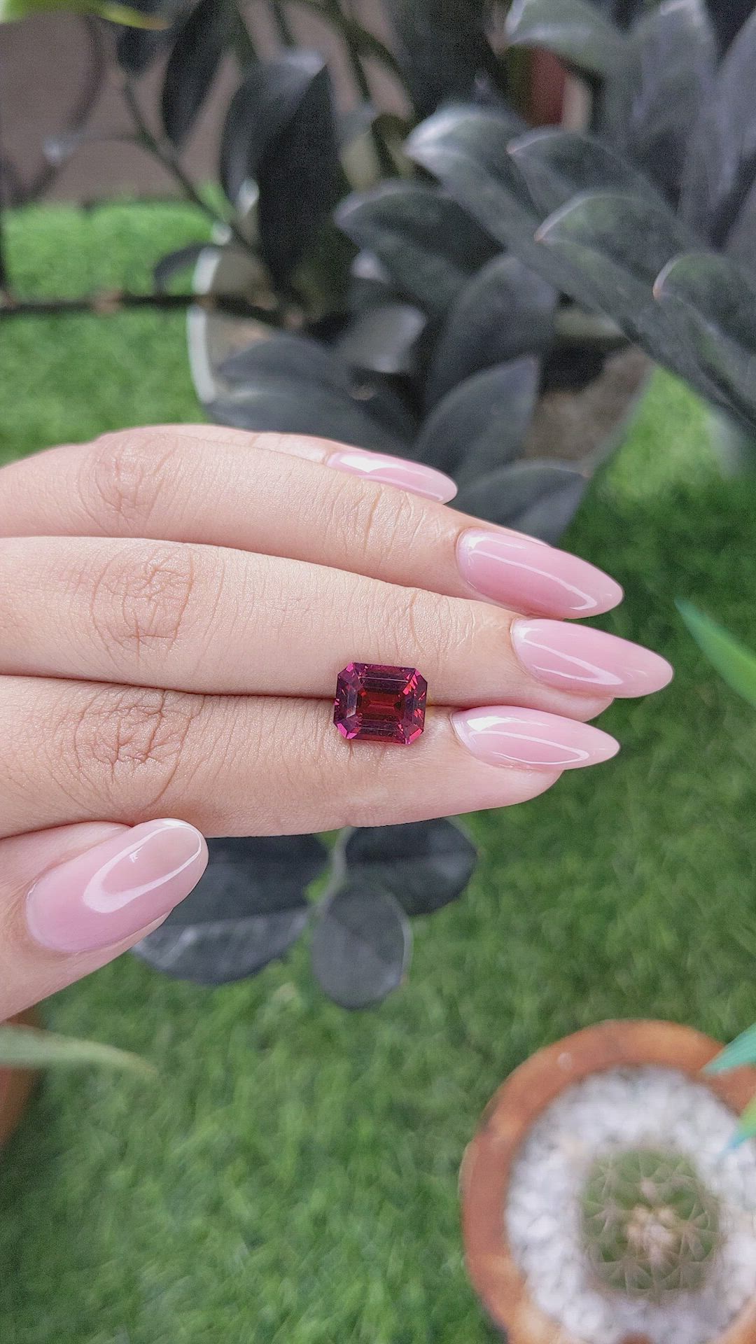 3.42 Ct. Reddish Pink Garnet from Tanzania Size Video