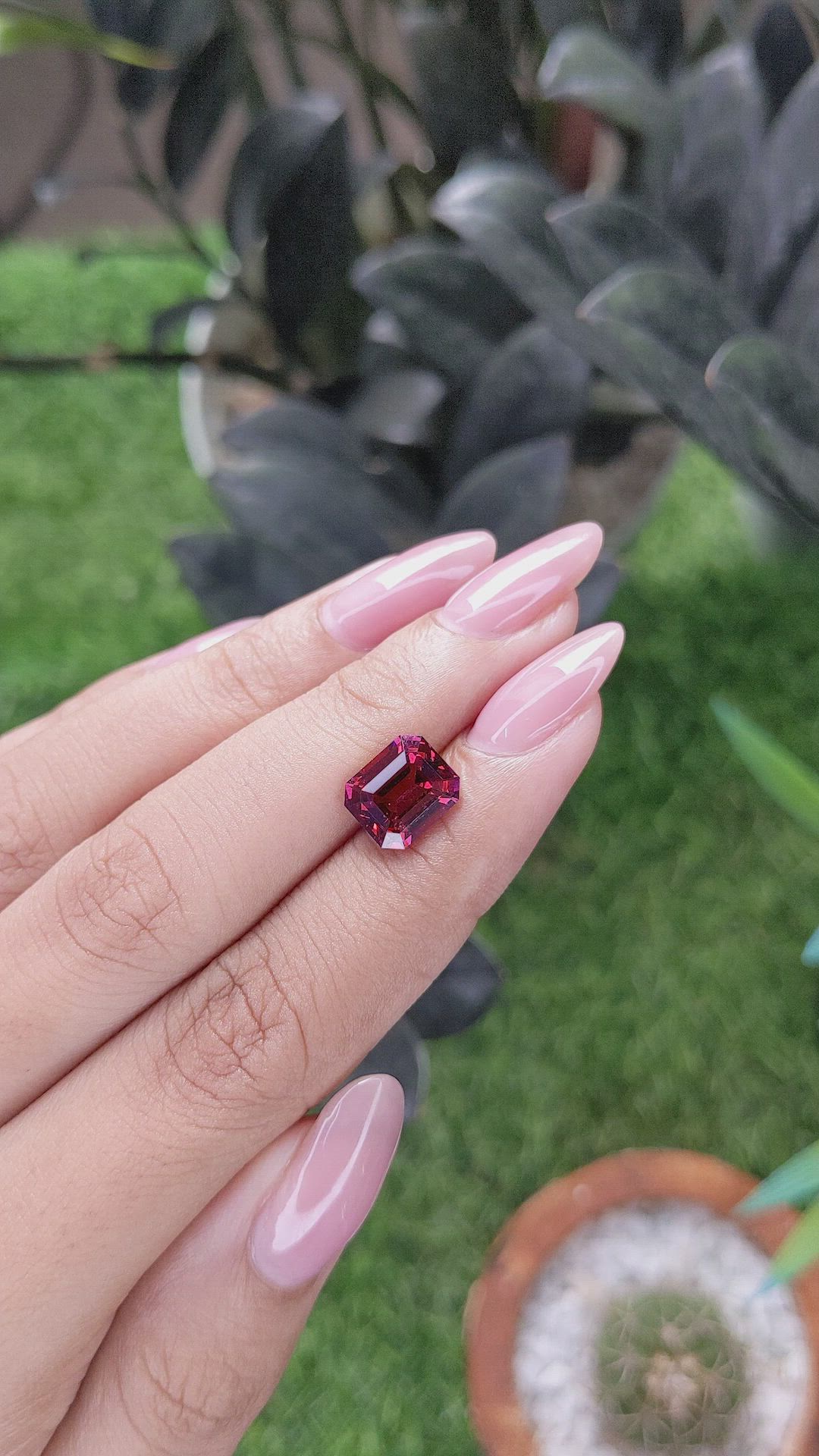 3.42 Ct. Reddish Pink Garnet from Tanzania Size Video