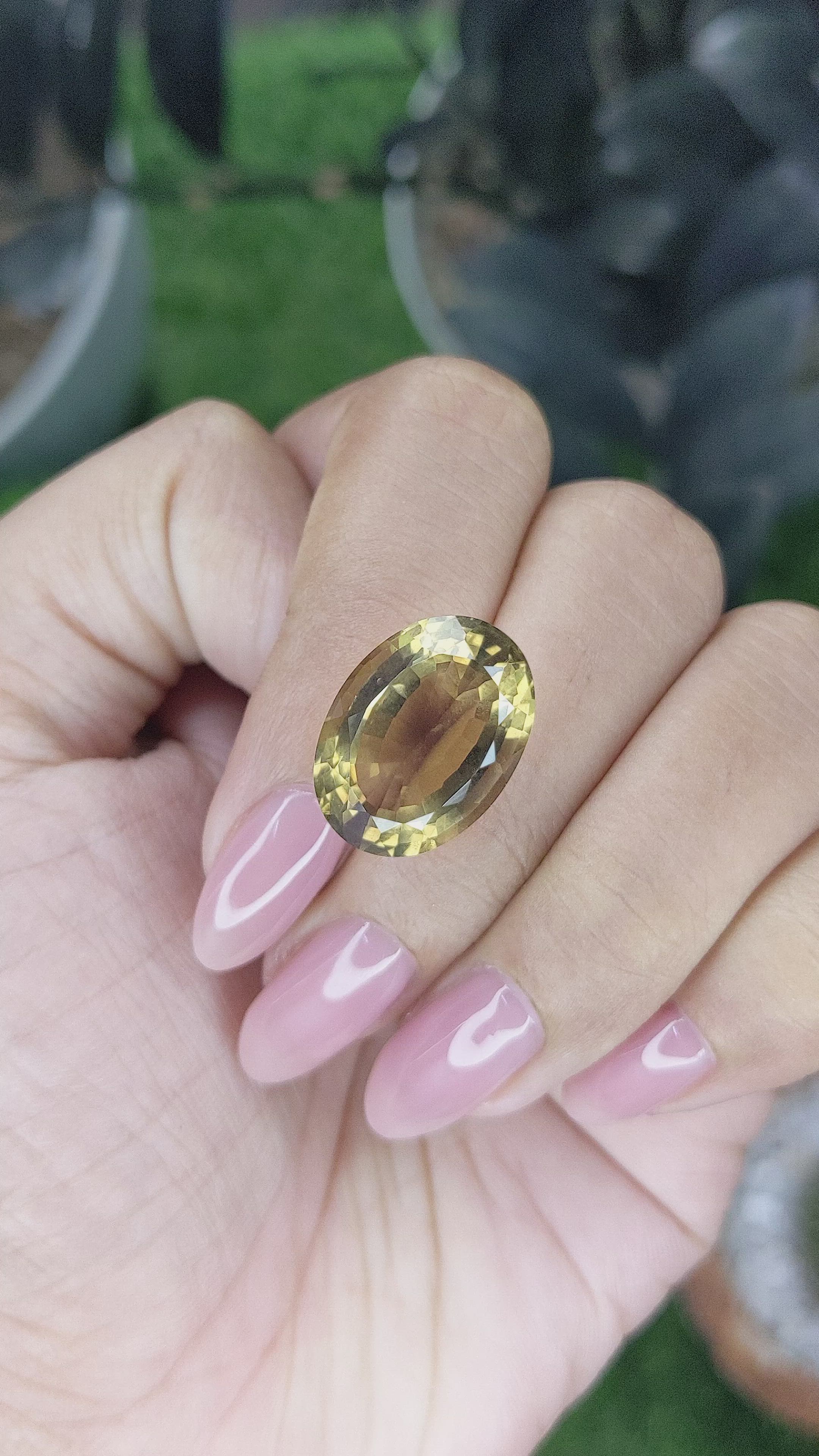 13.02 Ct. Yellowish Brown Citrine from Ceylon (Sri Lanka) Size Video