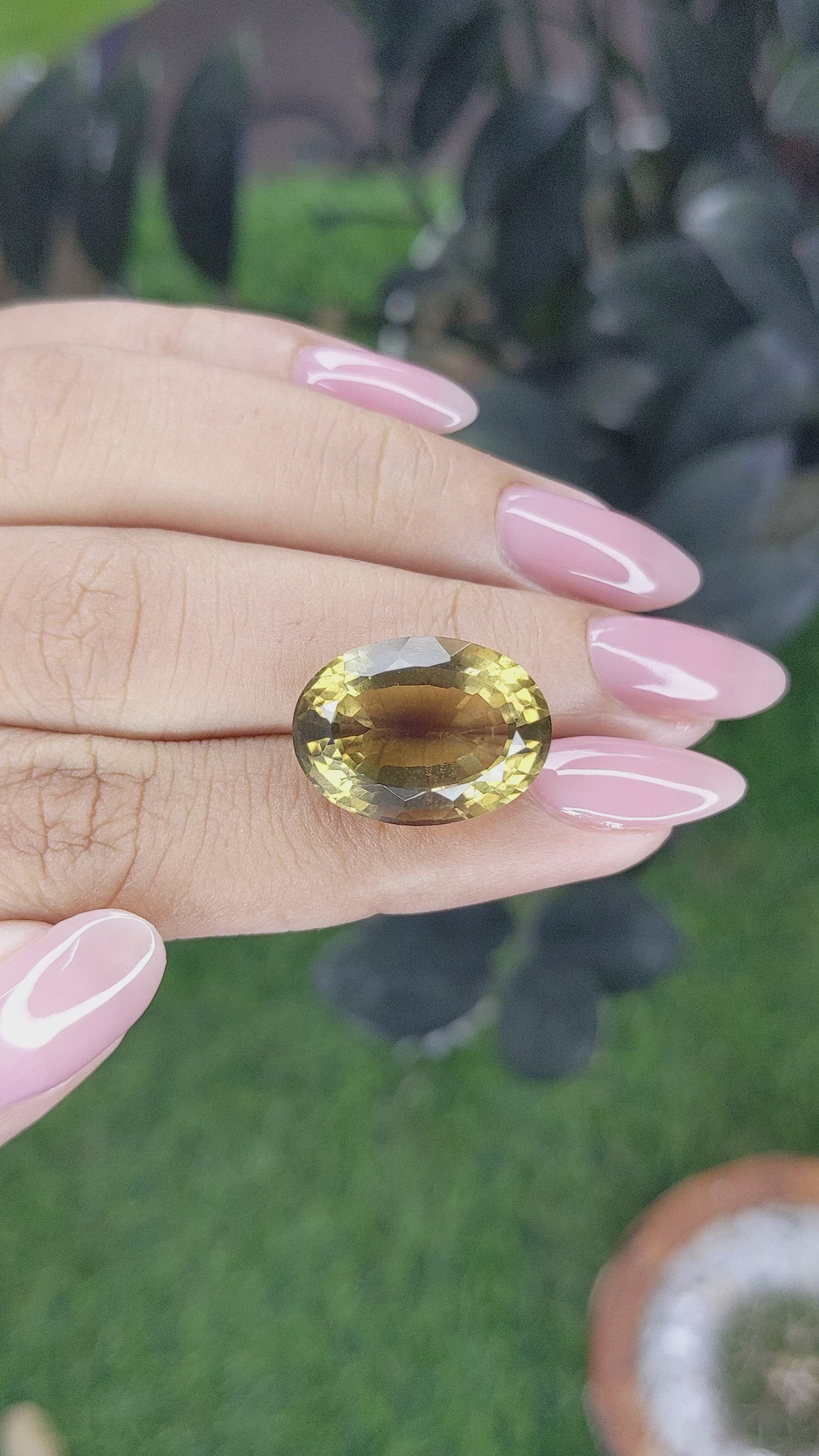 13.02 Ct. Yellowish Brown Citrine from Ceylon (Sri Lanka) Size Video