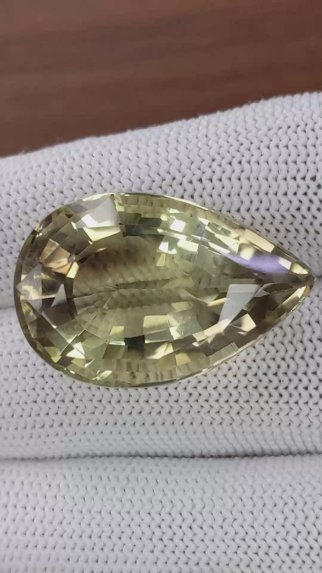 41.00 Ct. Brownish Green Citrine from Ceylon (Sri Lanka) Size Video