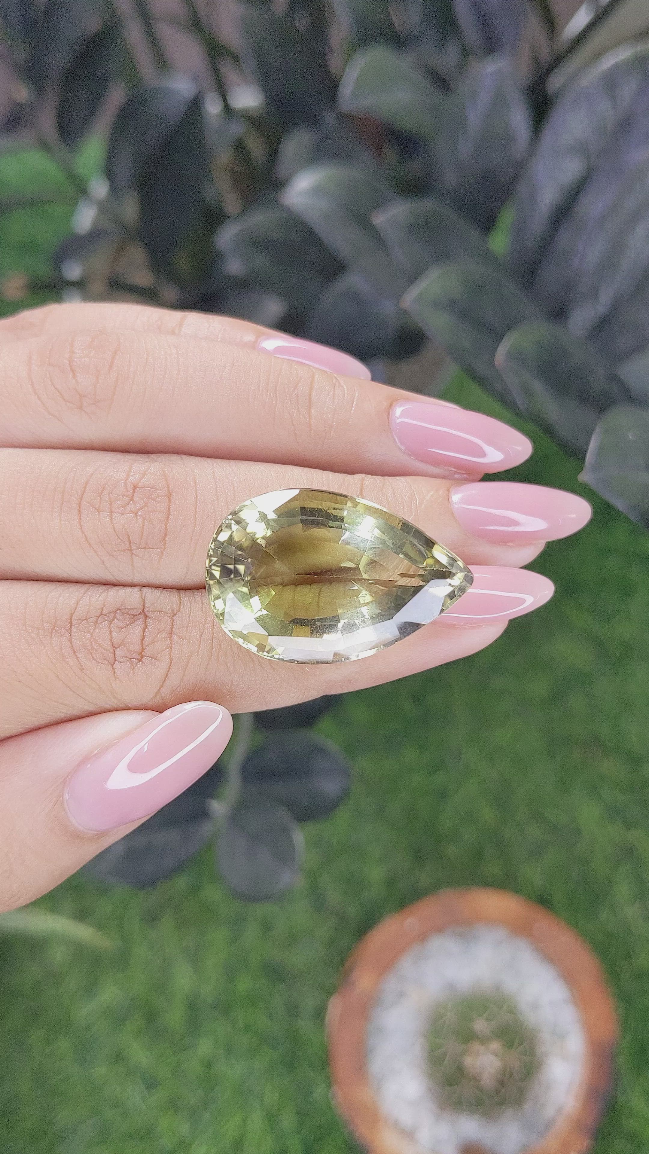 41.00 Ct. Brownish Green Citrine from Ceylon (Sri Lanka) Size Video