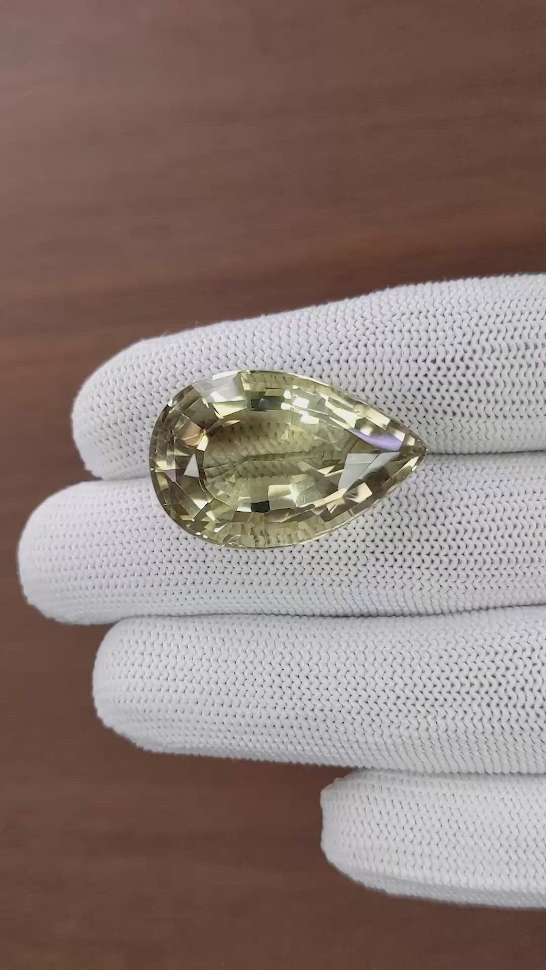 41.00 Ct. Brownish Green Citrine from Ceylon (Sri Lanka) Size Video