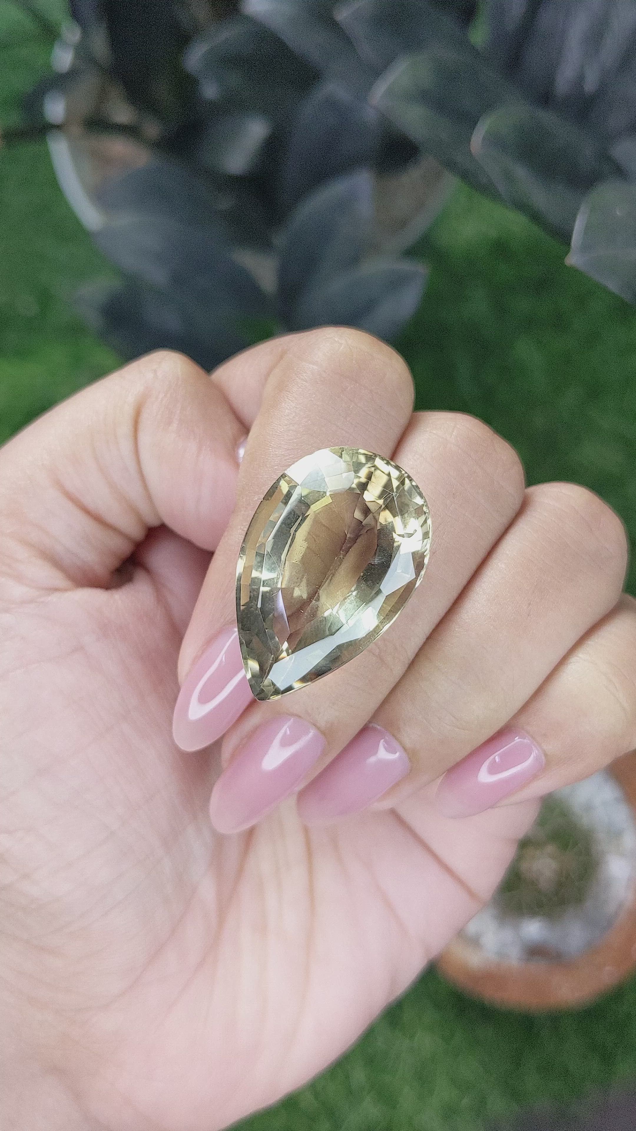 41.00 Ct. Brownish Green Citrine from Ceylon (Sri Lanka) Size Video