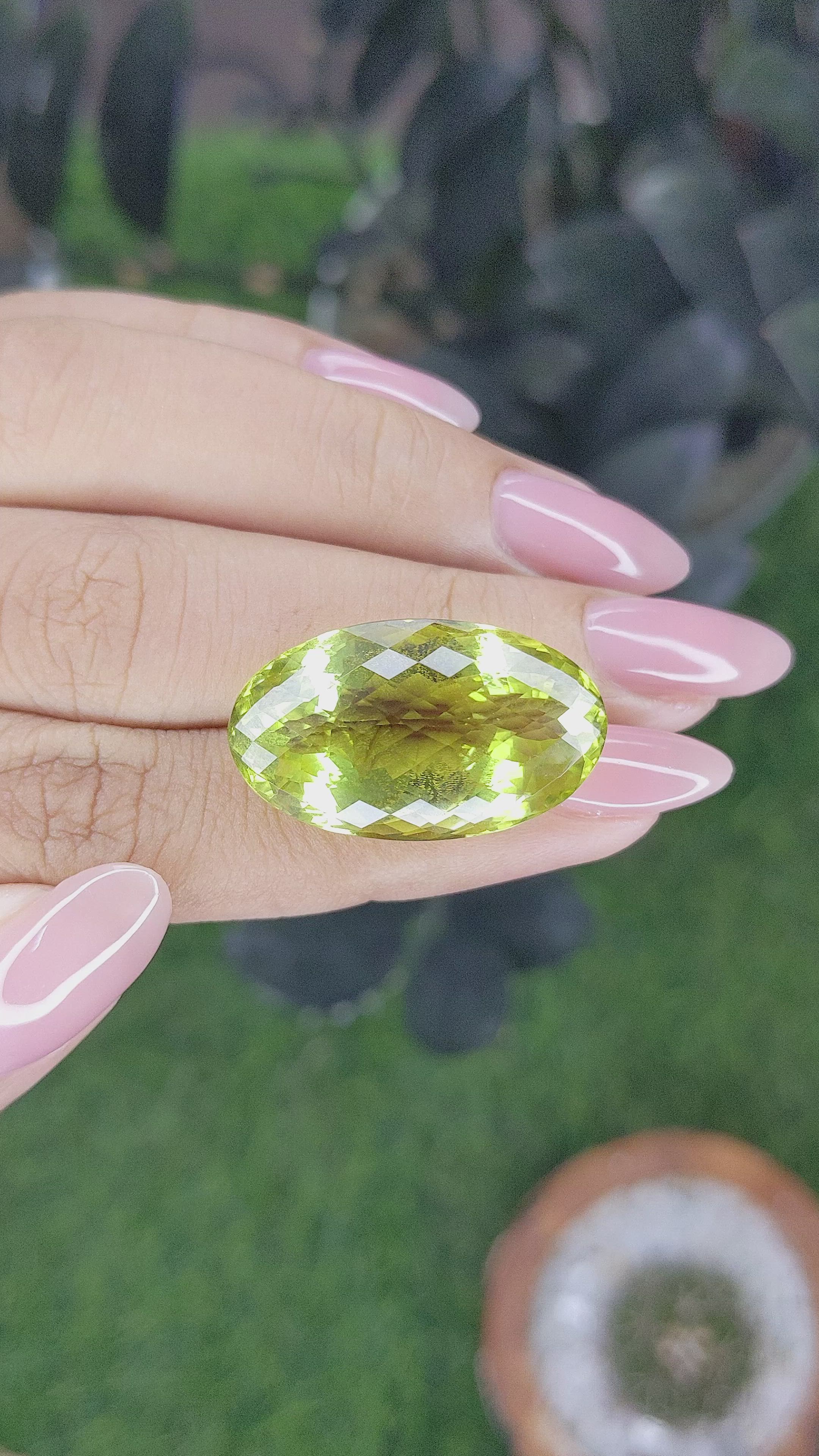 29.03 Ct. Yellowish Green Citrine from Ceylon (Sri Lanka) Size Video