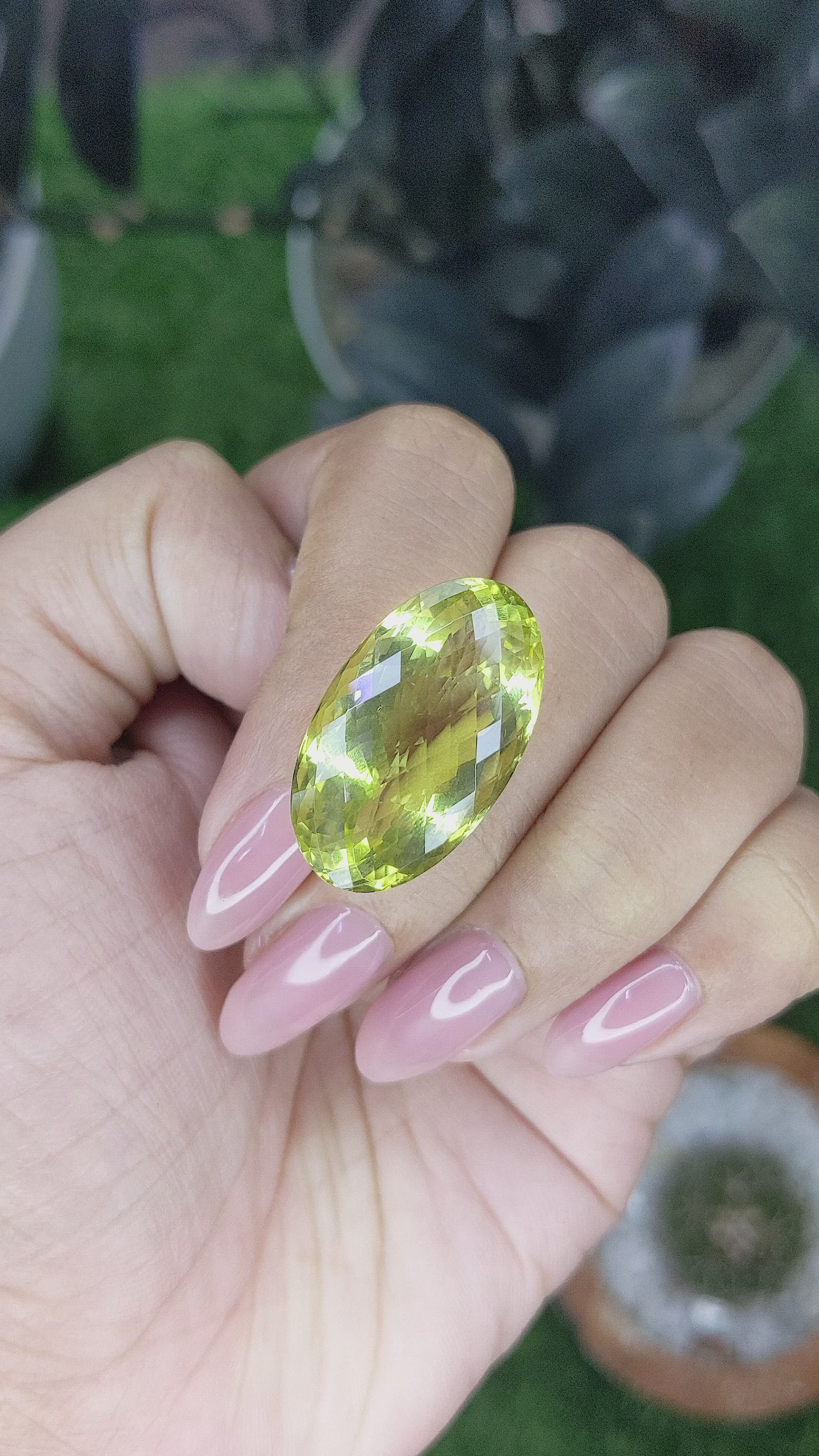 29.03 Ct. Yellowish Green Citrine from Ceylon (Sri Lanka) Size Video