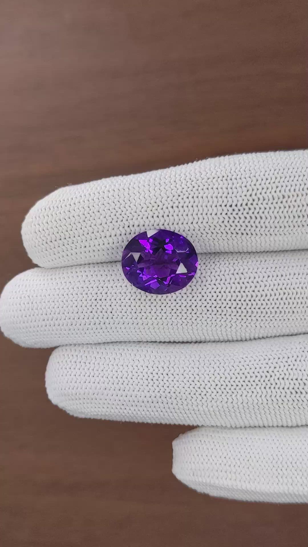 7.69 Ct. Bluish Purple Amethyst from Ceylon (Sri Lanka) Size Video