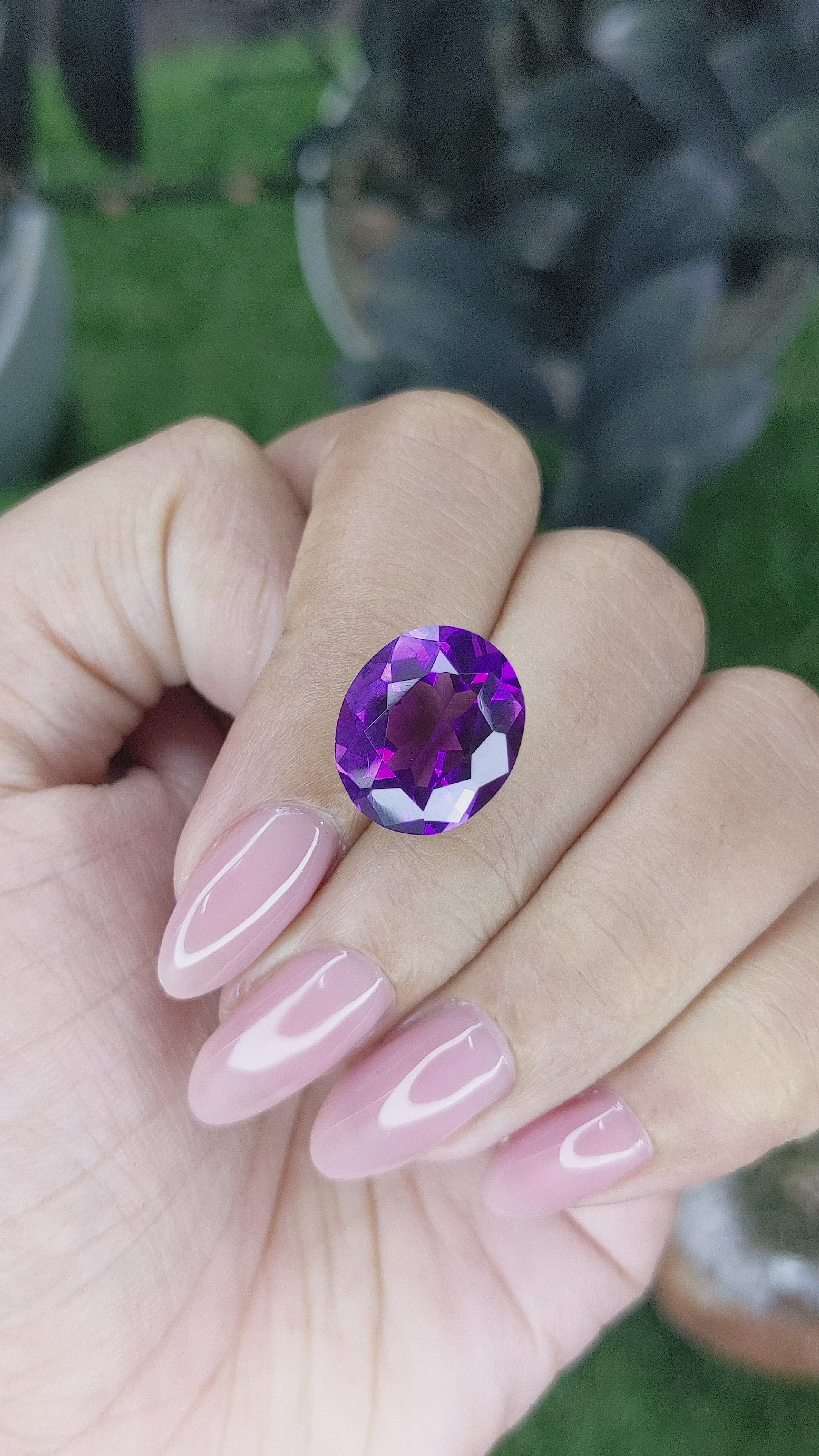 7.69 Ct. Bluish Purple Amethyst from Ceylon (Sri Lanka) Size Video