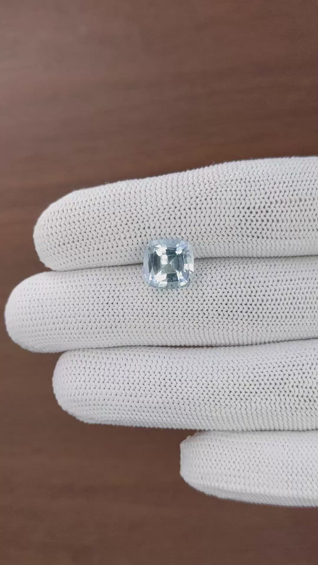 3.41 Ct. Blue Aquamarine from Ceylon (Sri Lanka) Size Video