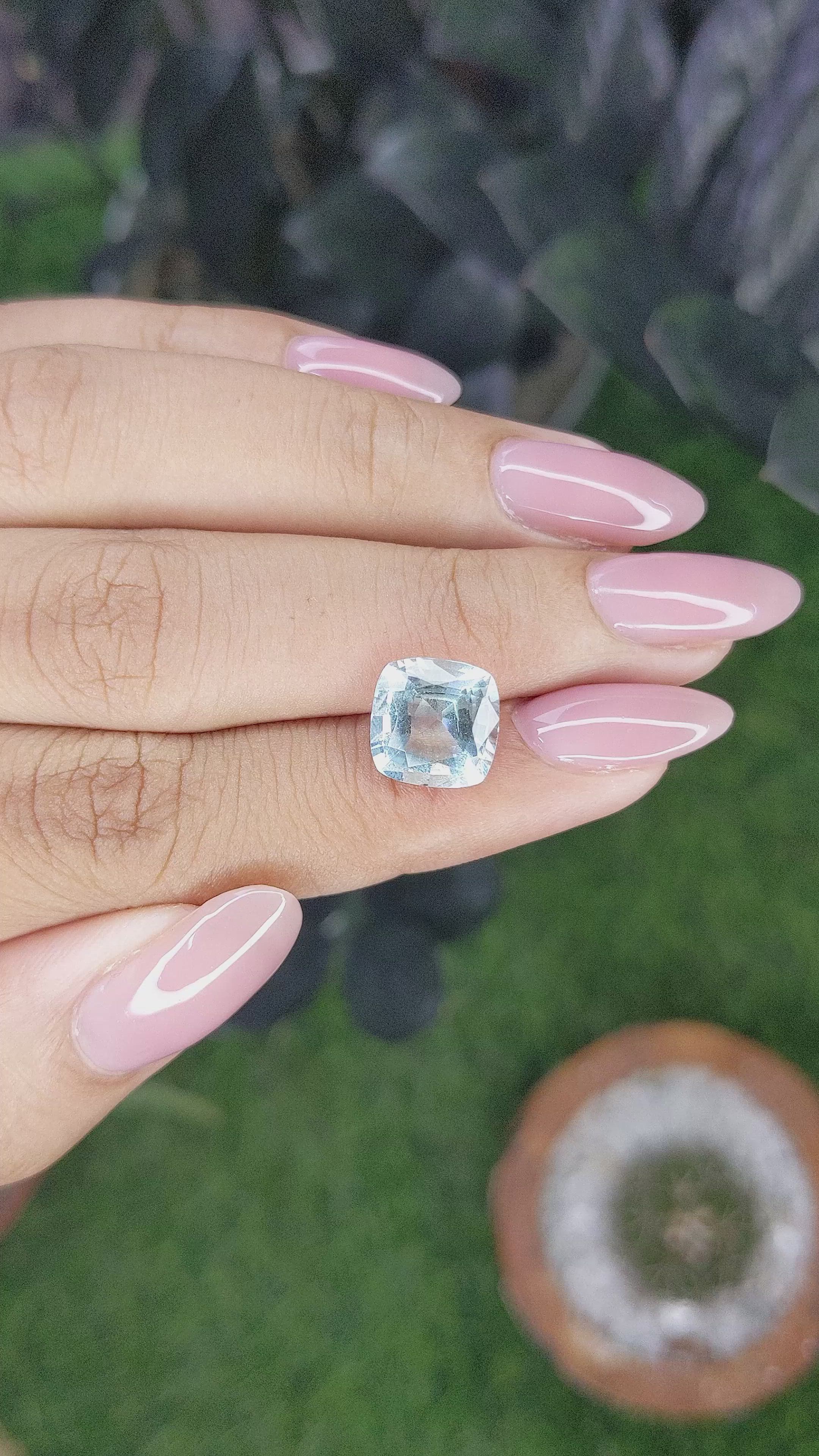 3.41 Ct. Blue Aquamarine from Ceylon (Sri Lanka) Size Video