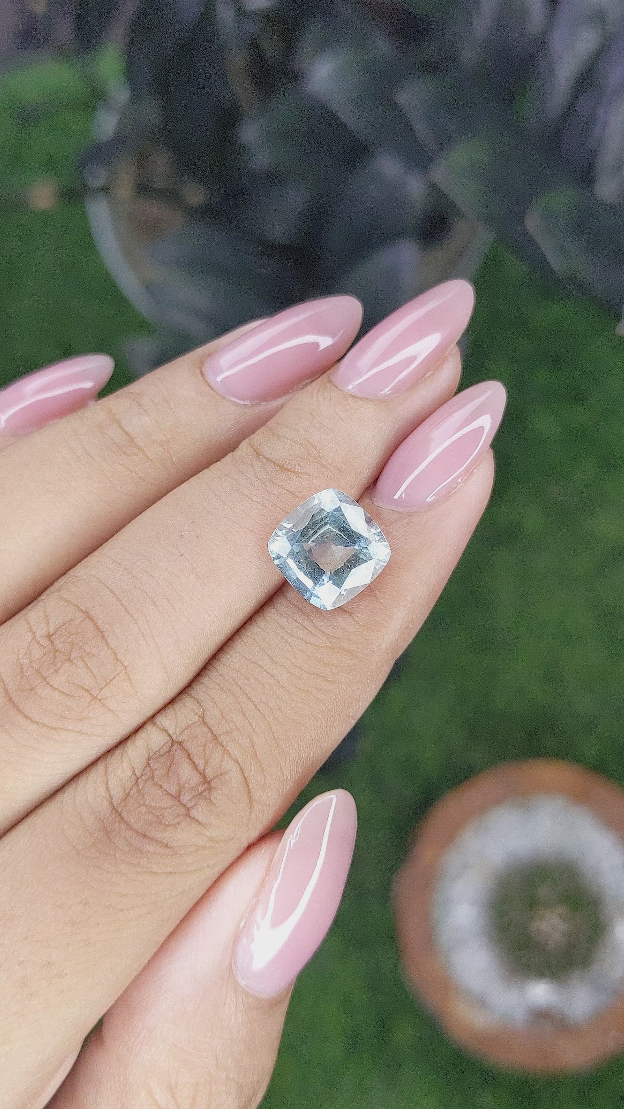 3.41 Ct. Blue Aquamarine from Ceylon (Sri Lanka) Size Video