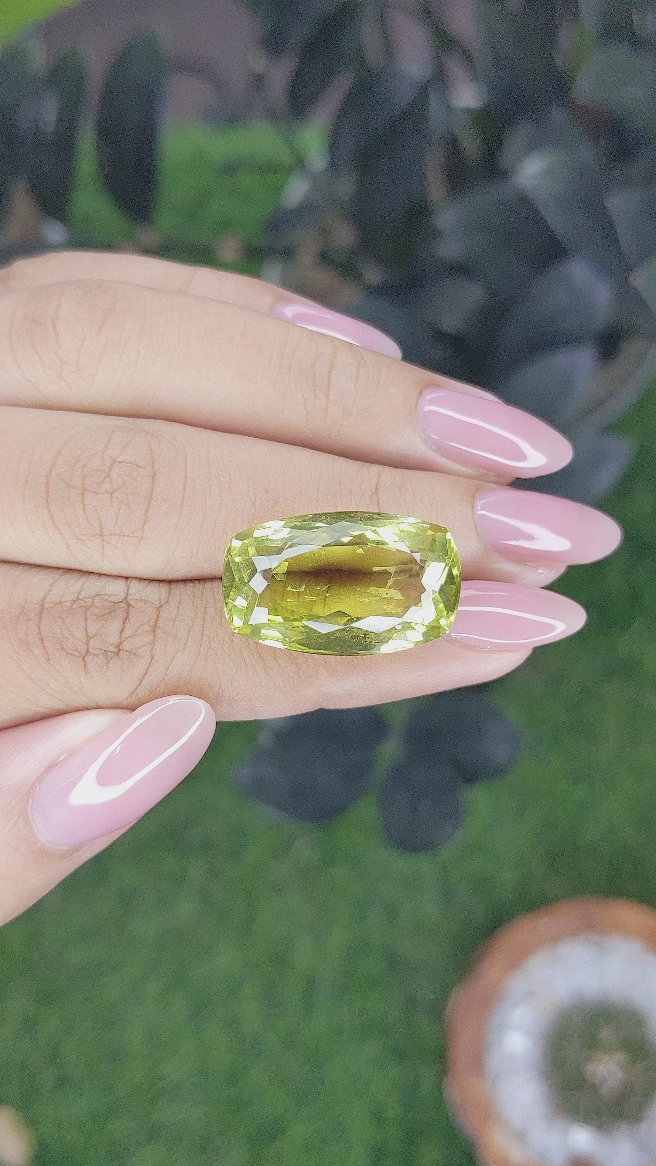 23.94 Ct. Yellowish Green Citrine from Ceylon (Sri Lanka) Size Video