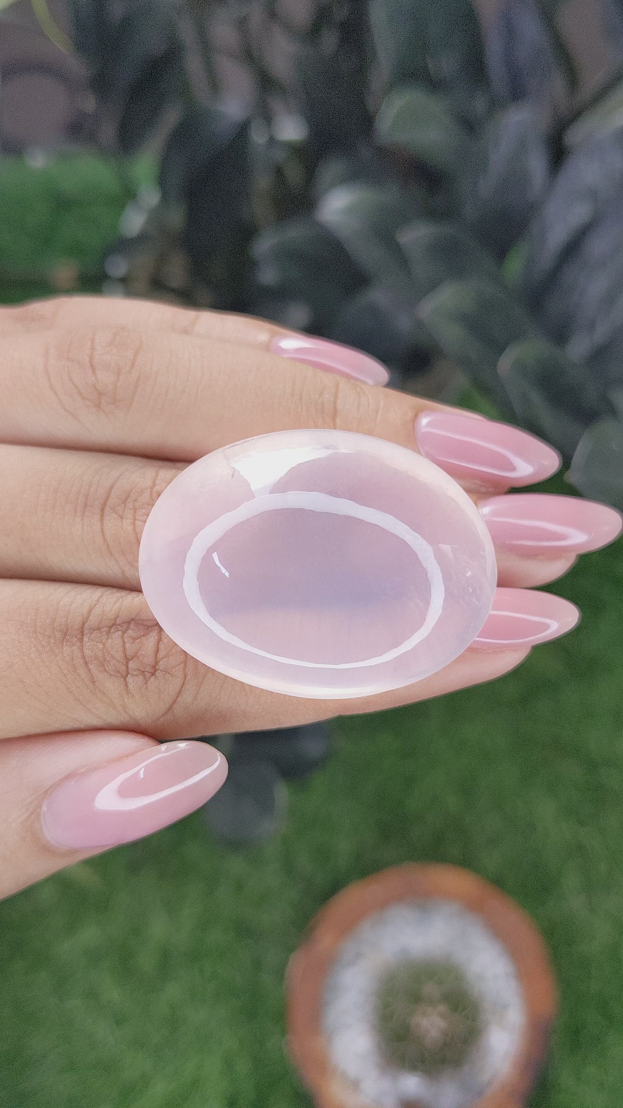 142.83 Ct. Pink Cabochon Rose Quartz Size Video