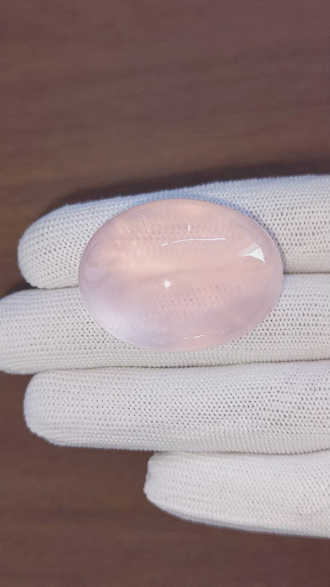 142.83 Ct. Pink Cabochon Rose Quartz Size Video