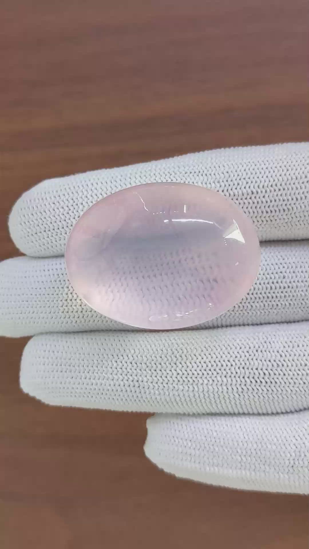 142.83 Ct. Pink Cabochon Rose Quartz Size Video