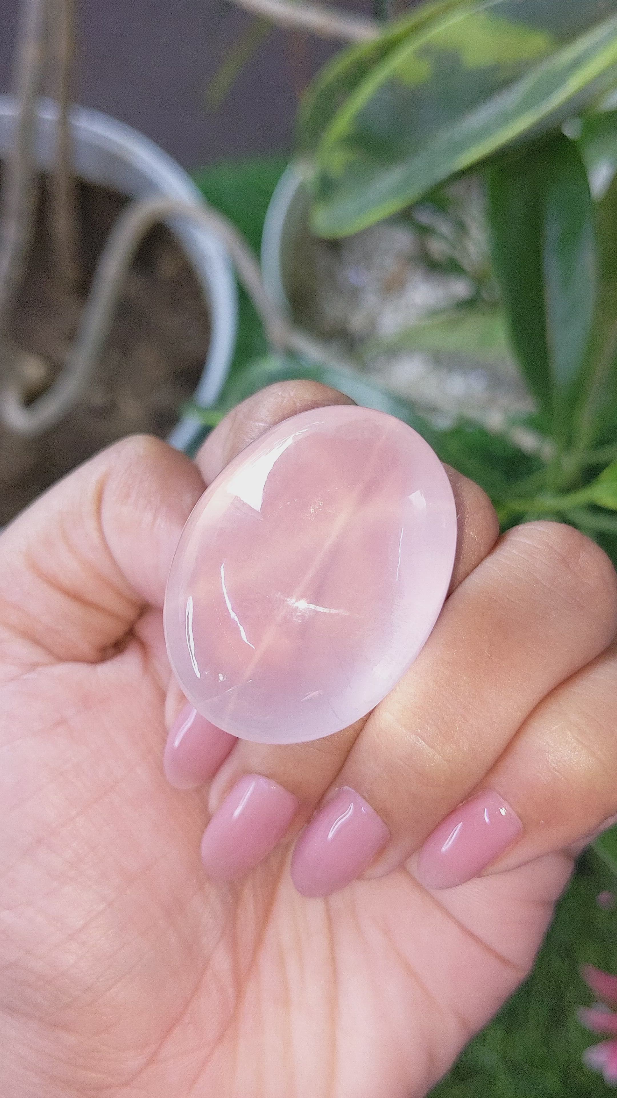 142.83 Ct. Pink Cabochon Rose Quartz Size Video
