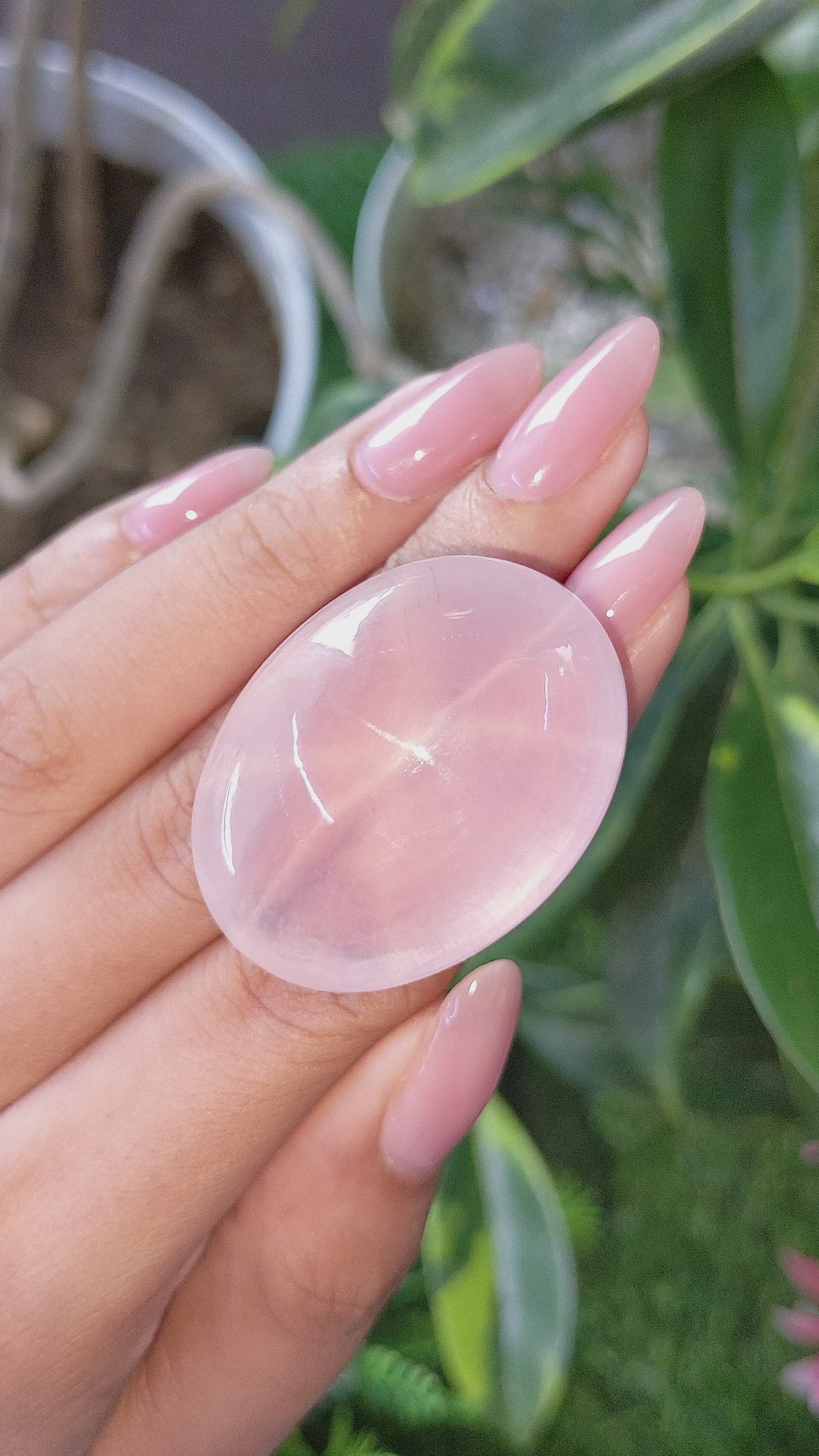 142.83 Ct. Pink Cabochon Rose Quartz Size Video