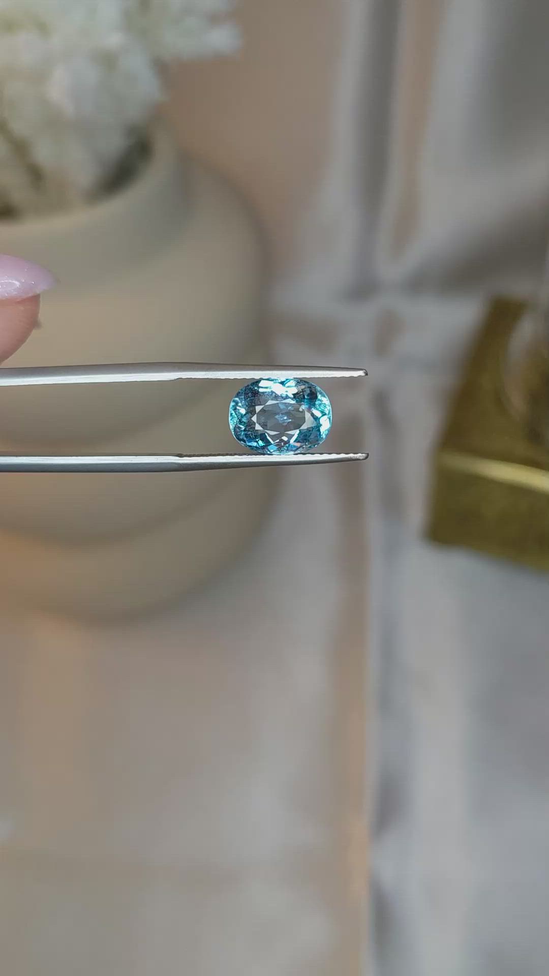 2.82 Ct. Blue Aquamarine from Brazil Size Video