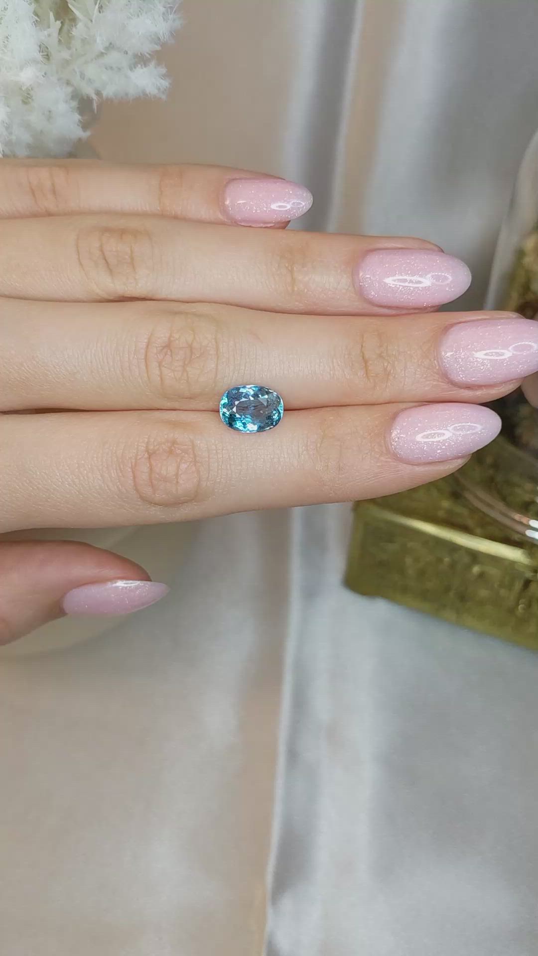 2.82 Ct. Blue Aquamarine from Brazil Size Video