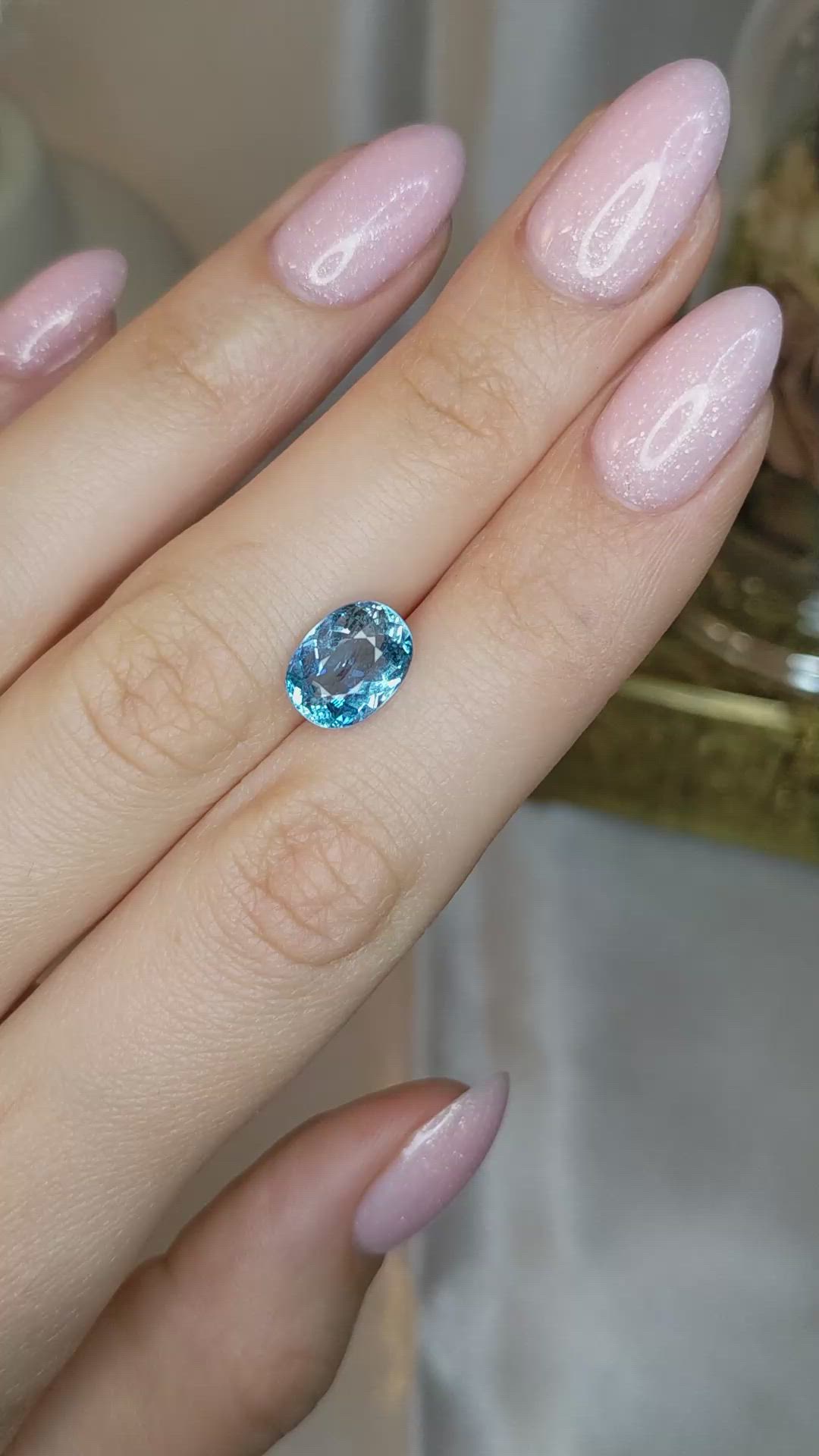 2.82 Ct. Blue Aquamarine from Brazil Size Video