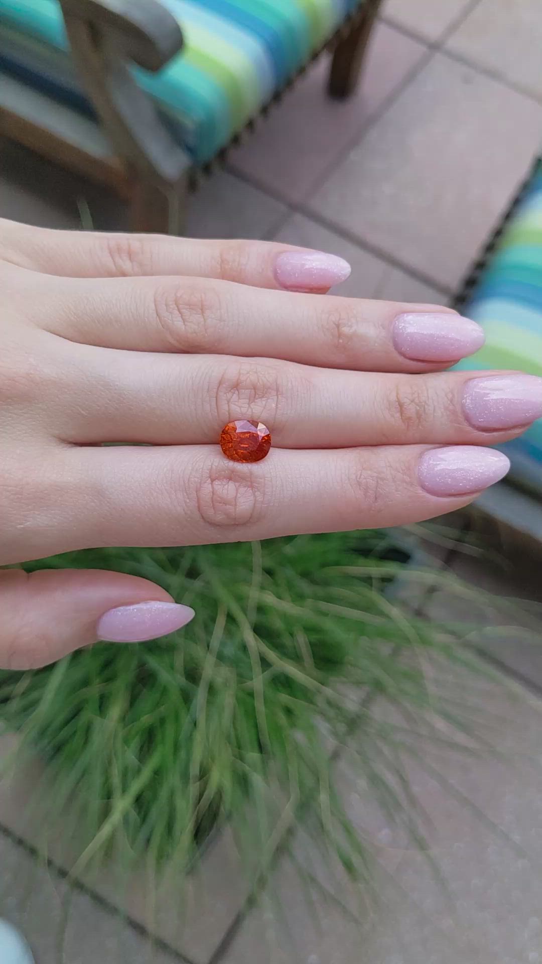 4.91 Ct. Orange Spessartite Garnet from Madagascar Size Video
