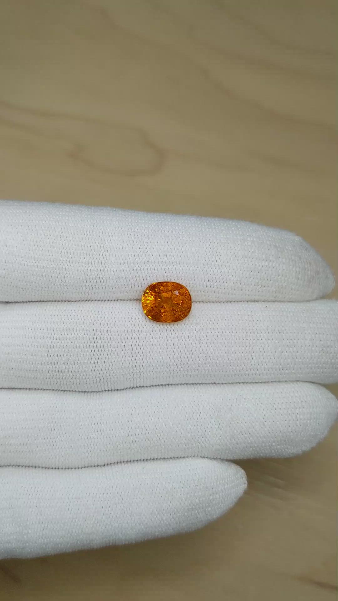 4.91 Ct. Orange Spessartite Garnet from Madagascar Size Video