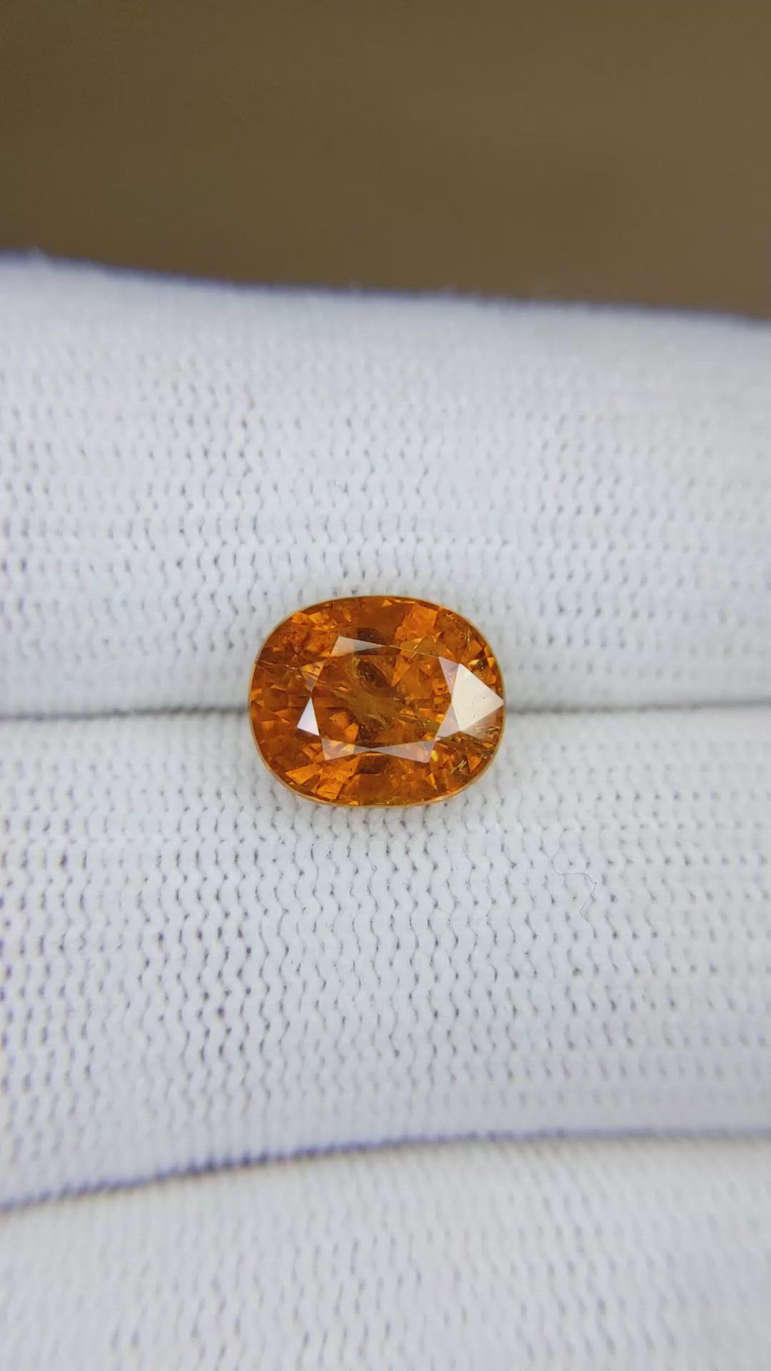 4.91 Ct. Orange Spessartite Garnet from Madagascar Size Video