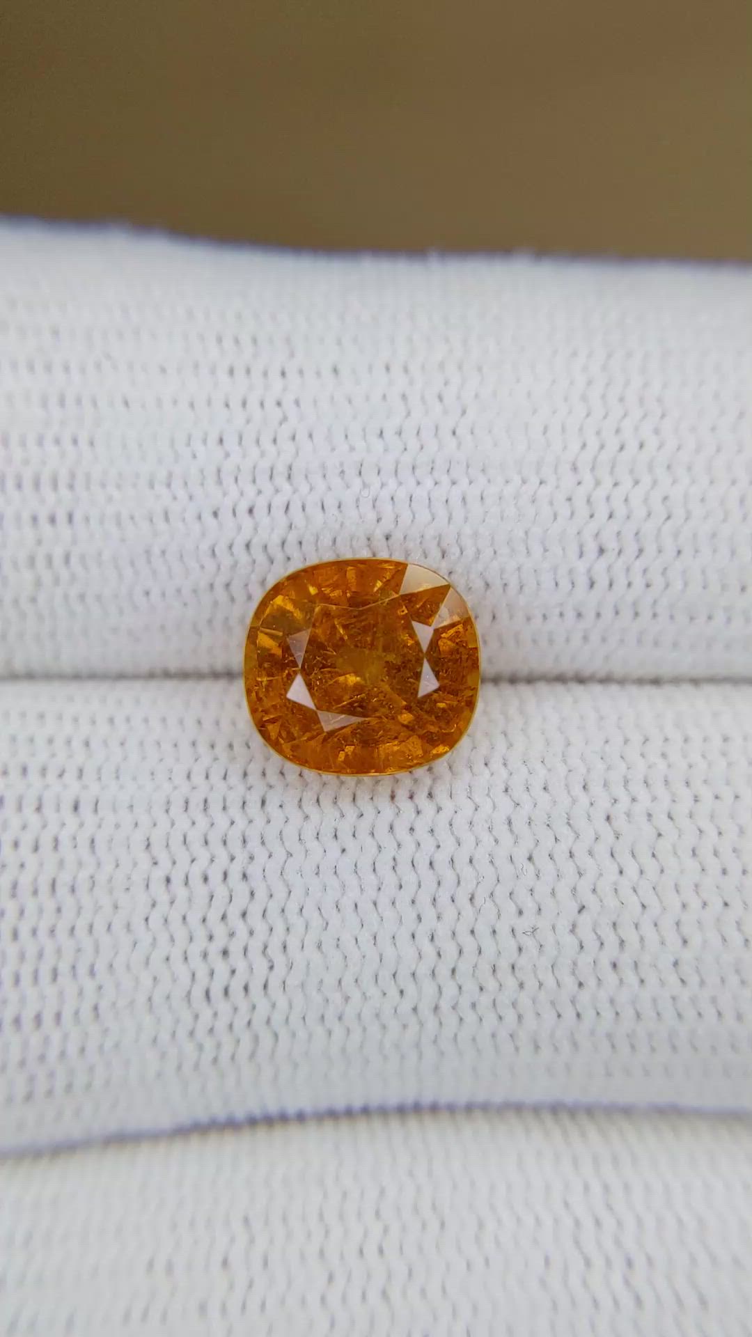 4.48 Ct. Orange Spessartite Garnet from Madagascar Size Video