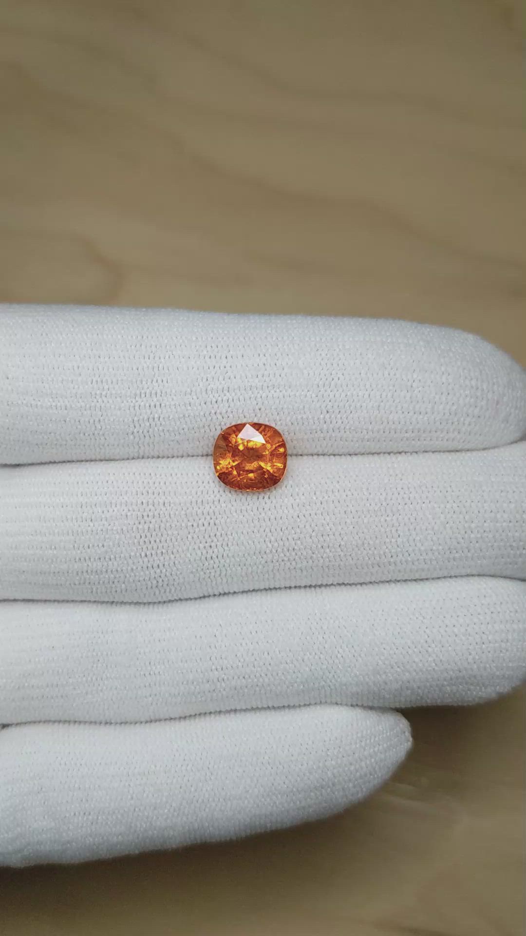 4.48 Ct. Orange Spessartite Garnet from Madagascar Size Video