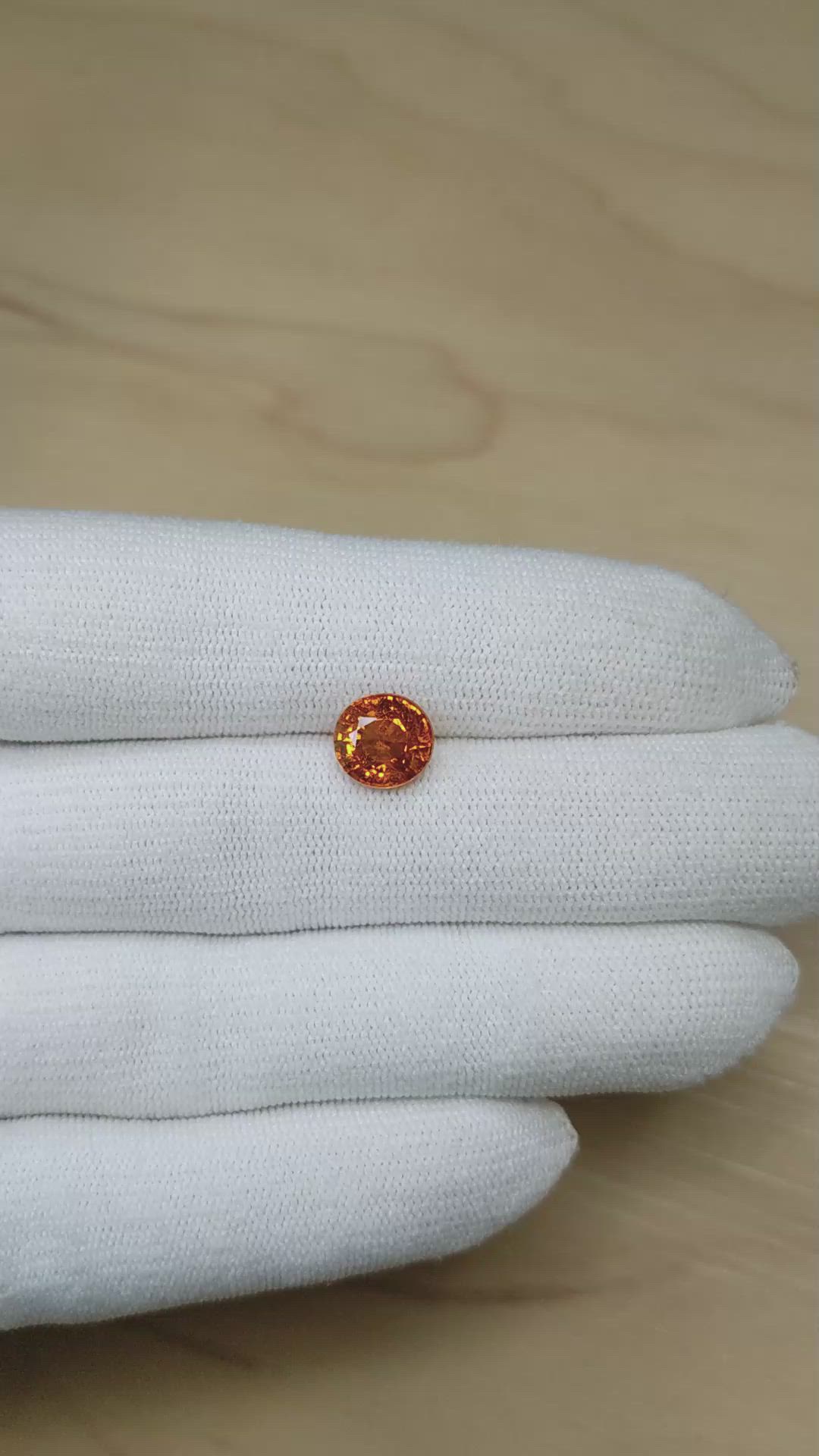 3.80 Ct. Orange Spessartite Garnet from Madagascar Size Video