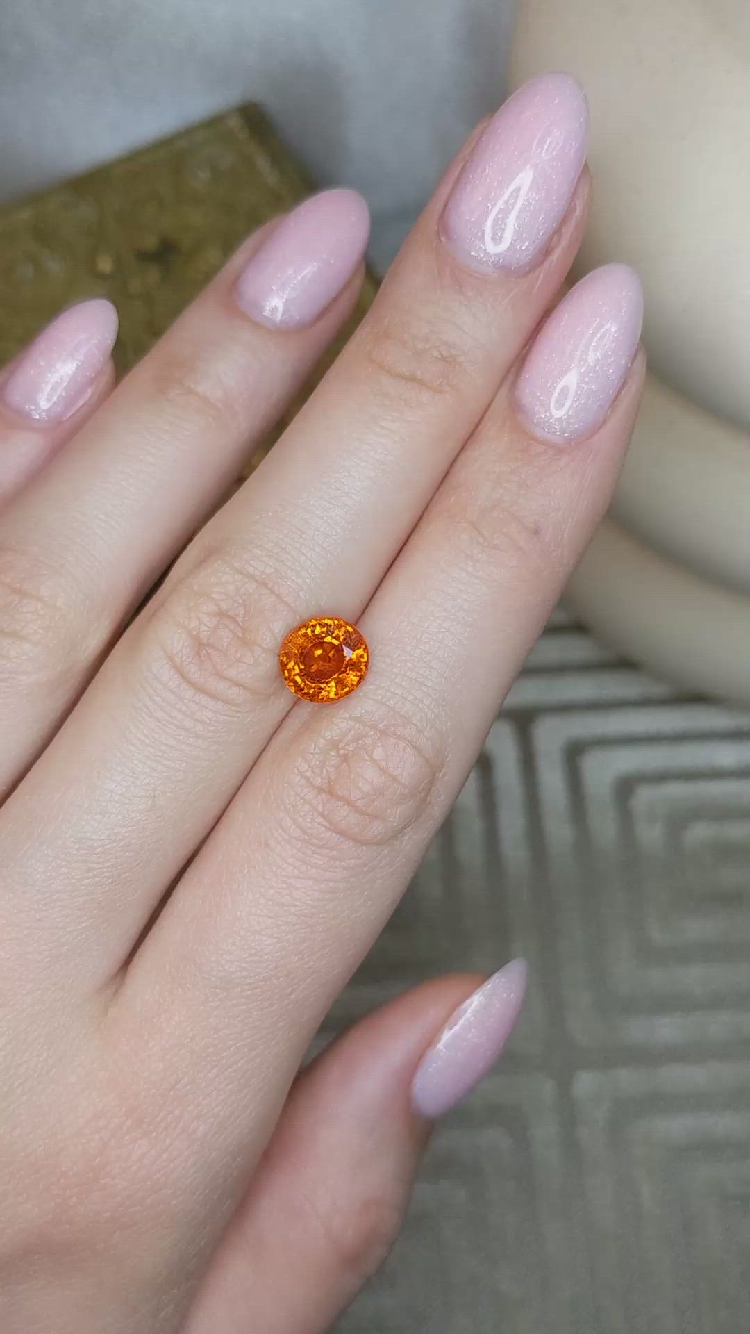3.80 Ct. Orange Spessartite Garnet from Madagascar Size Video
