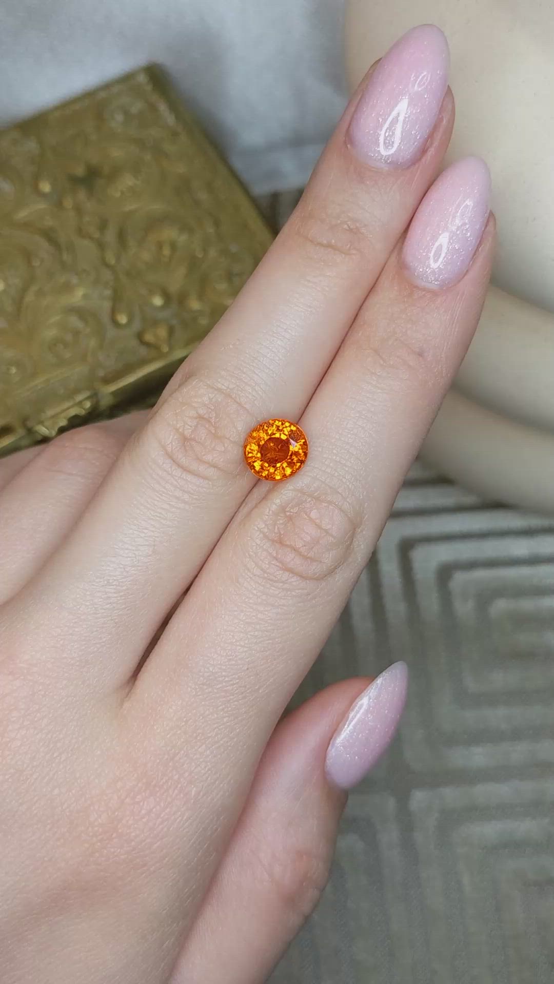 3.80 Ct. Orange Spessartite Garnet from Madagascar Size Video