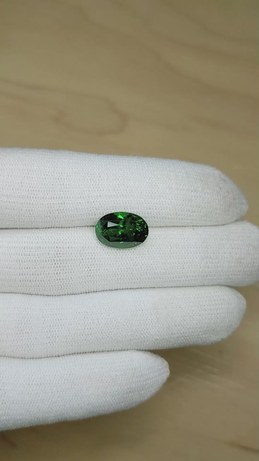 6.13 Ct. Tsavorite Garnet from Madagascar Size Video