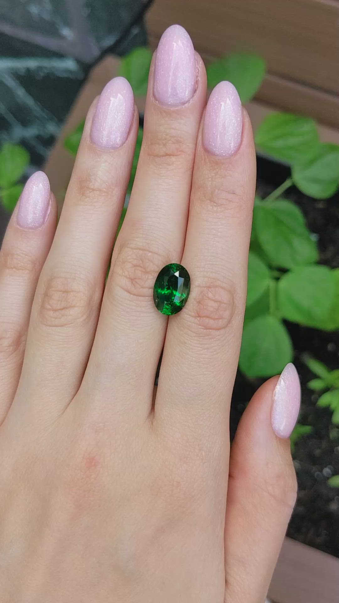 6.13 Ct. Tsavorite Garnet from Madagascar Size Video